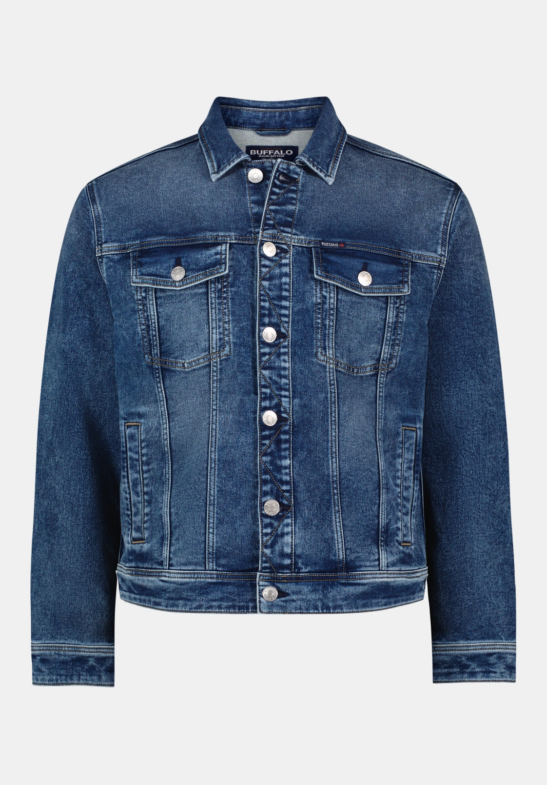 Wind Resistant Coating AllDay Comfort Design Joe Men's Denim Jacket, Sanded and Vintage Blue - BM26069