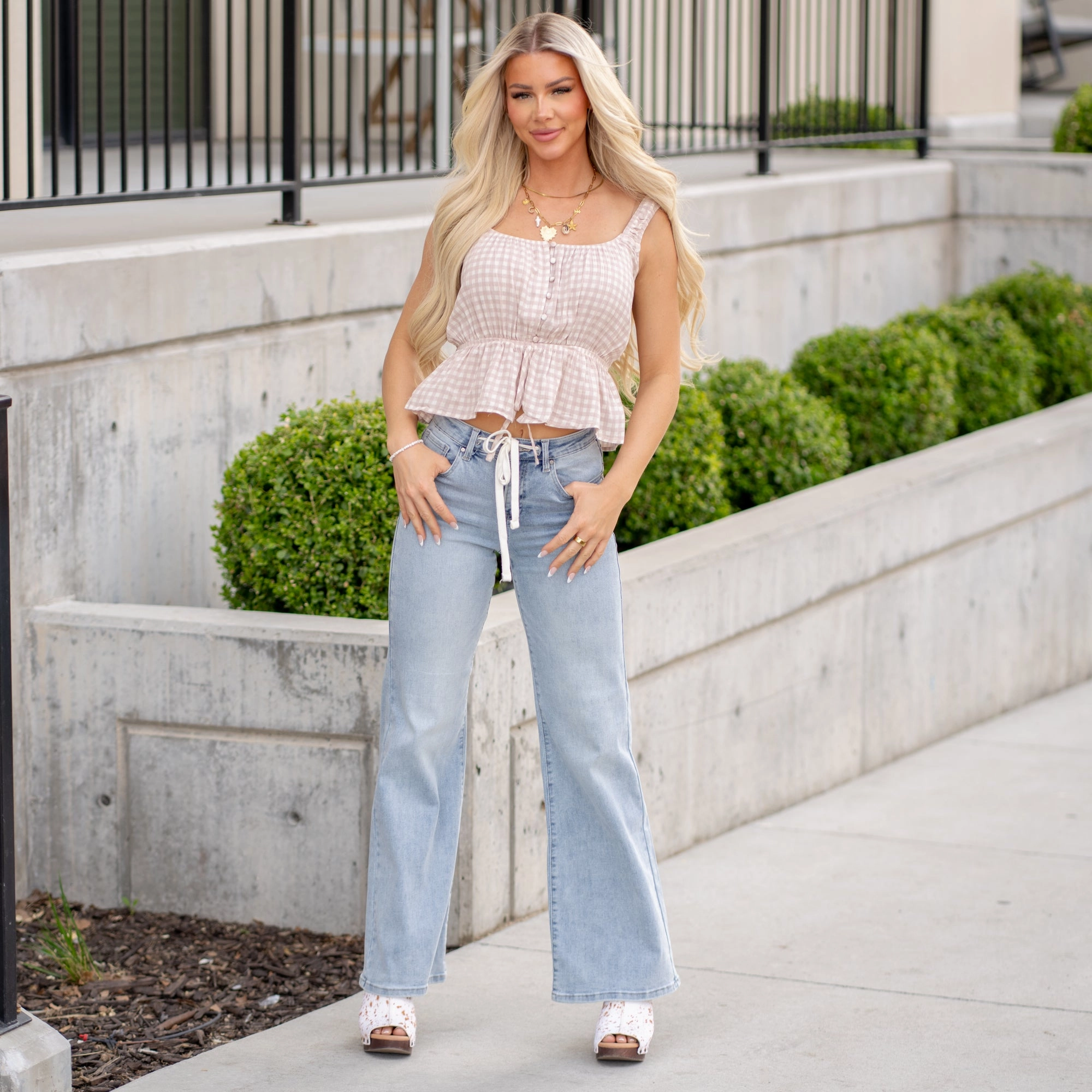 Jogger Tie String High Rise Relaxed Wide Leg Regular & Plus Sizes Pre Shrunk Material