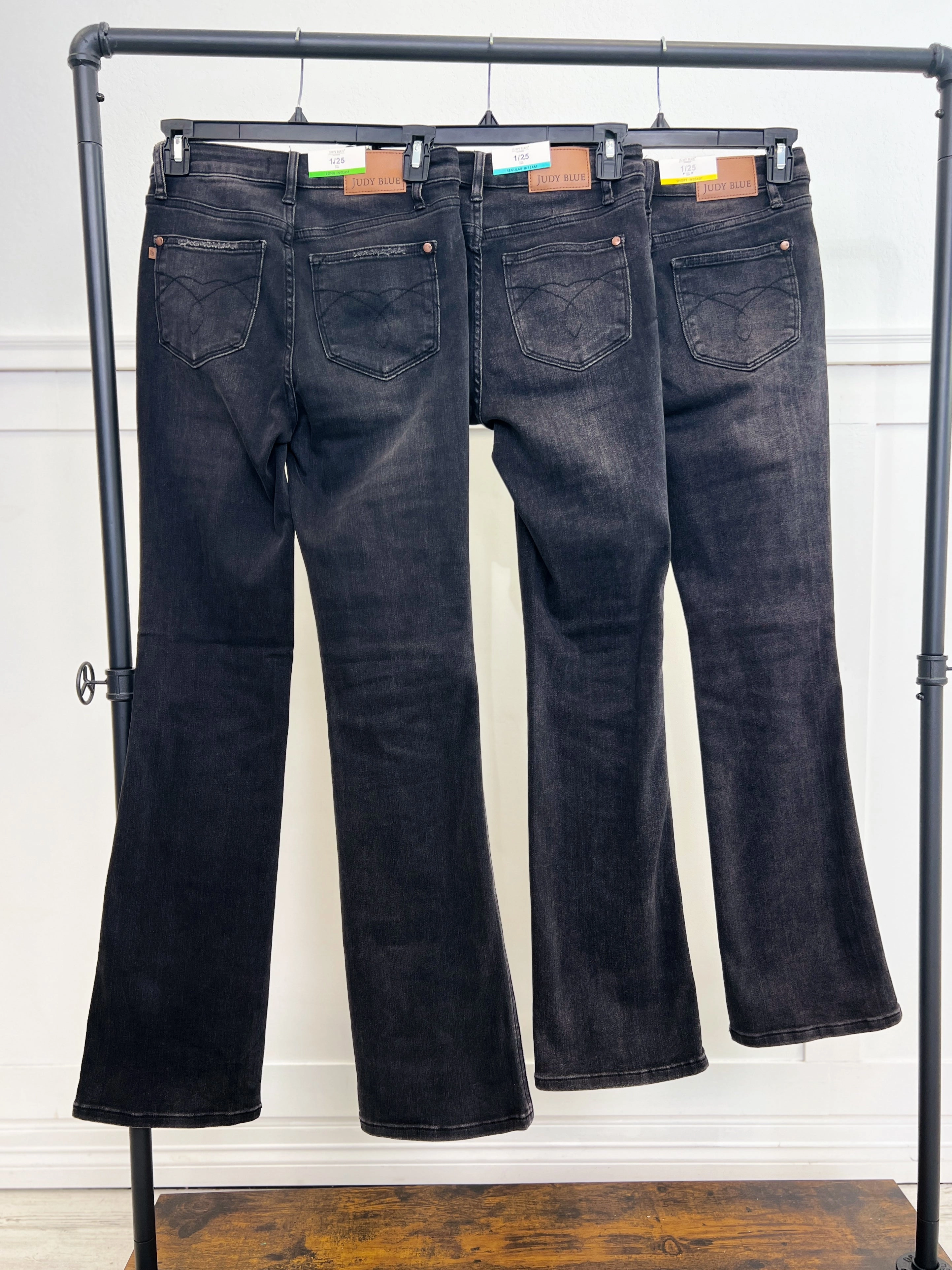 Affordable Unisex Wear Judy Blue AFTER MIDNIGHT Black Hi-Rise Bootcut Jeans in 3 Inseams