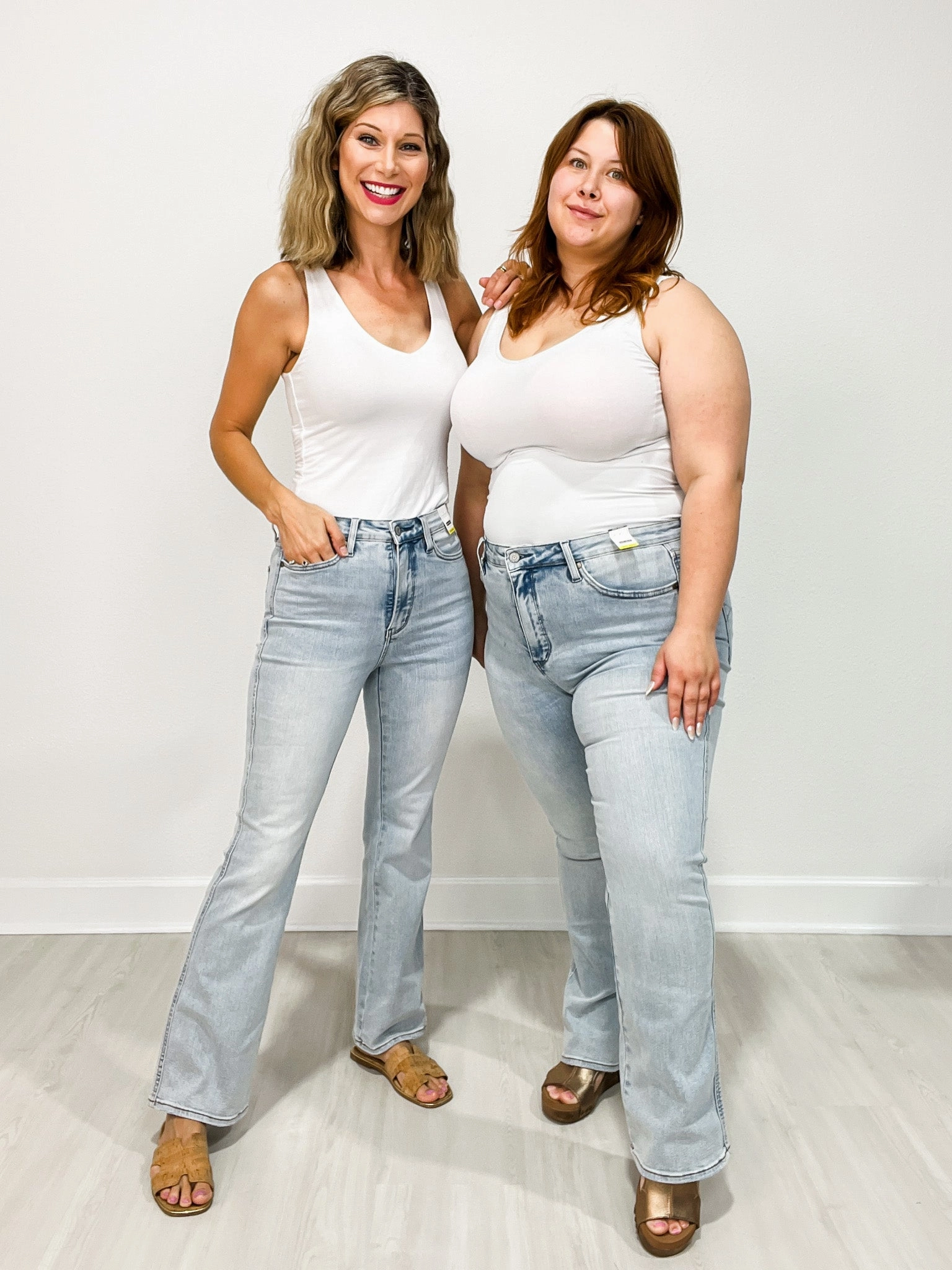 Minimal Fading Judy Blue COUNTY LINE High Waist Tummy Control Bootcut Jeans with Three Inseams