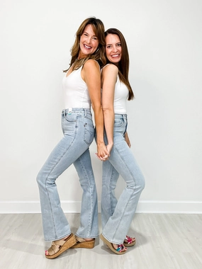 Closet Staple Easy Wearing Judy Blue COUNTY LINE High Waist Tummy Control Bootcut Jeans with Three Inseams