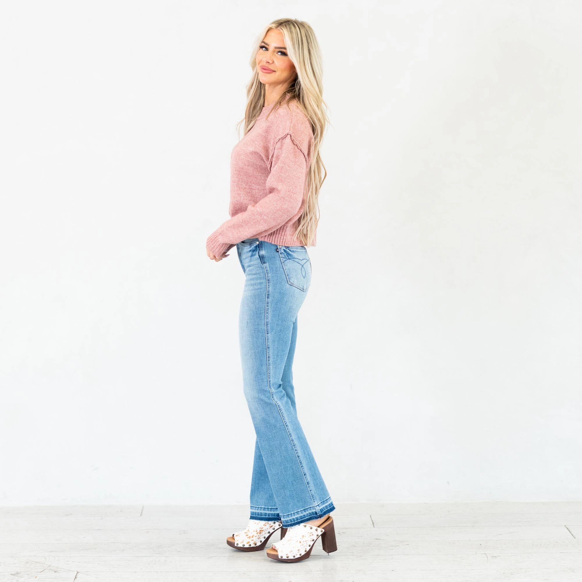 Wrinkle Free Fabric Treatment Judy Blue Lennon Mid Rise Slim Bootcut Tummy Control Jeans Regular & Plus Sizes