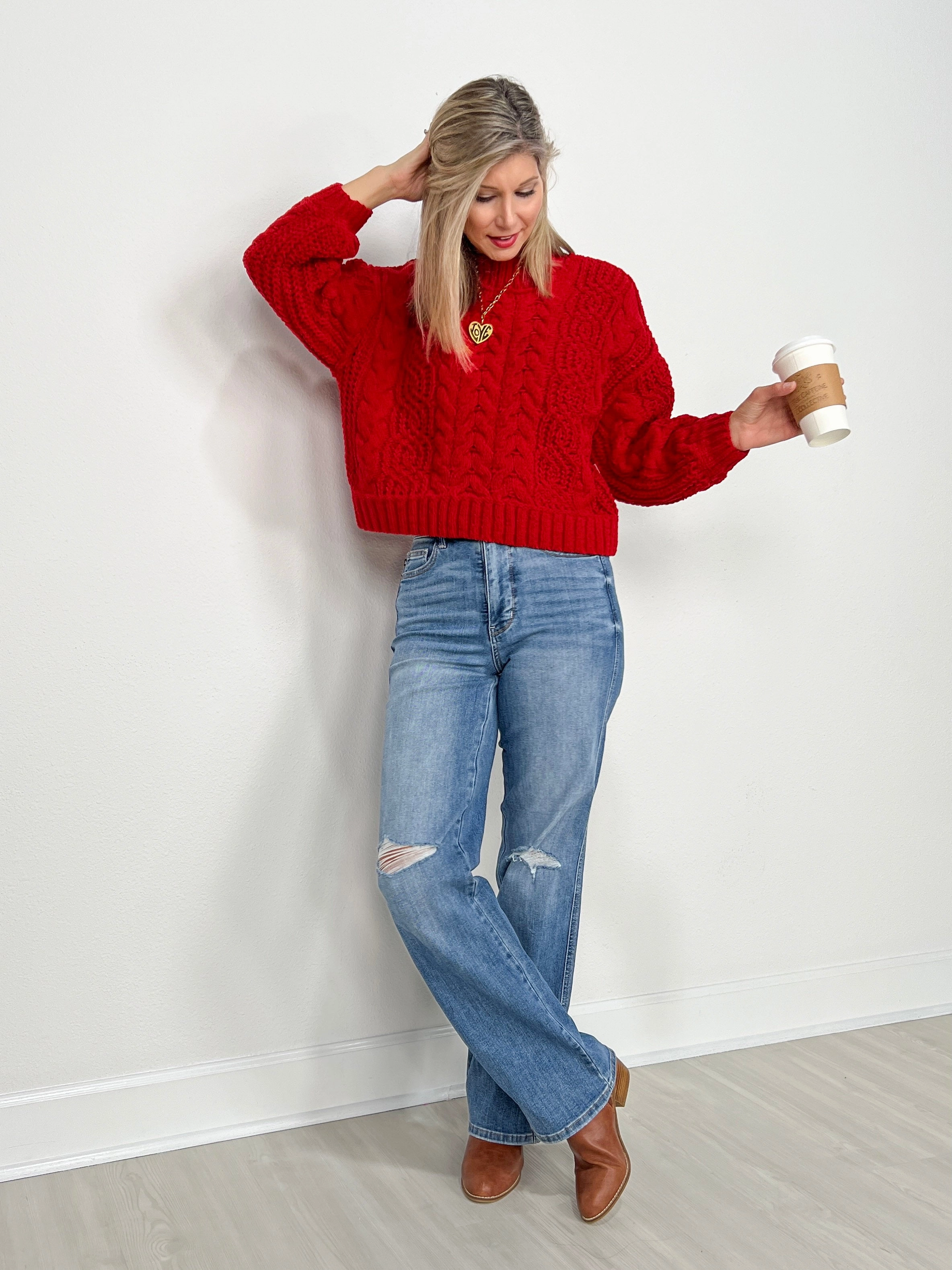 Judy Blue MADDY High Waist Tummy Control Knee Destroy Straight Jeans Smooth Shape