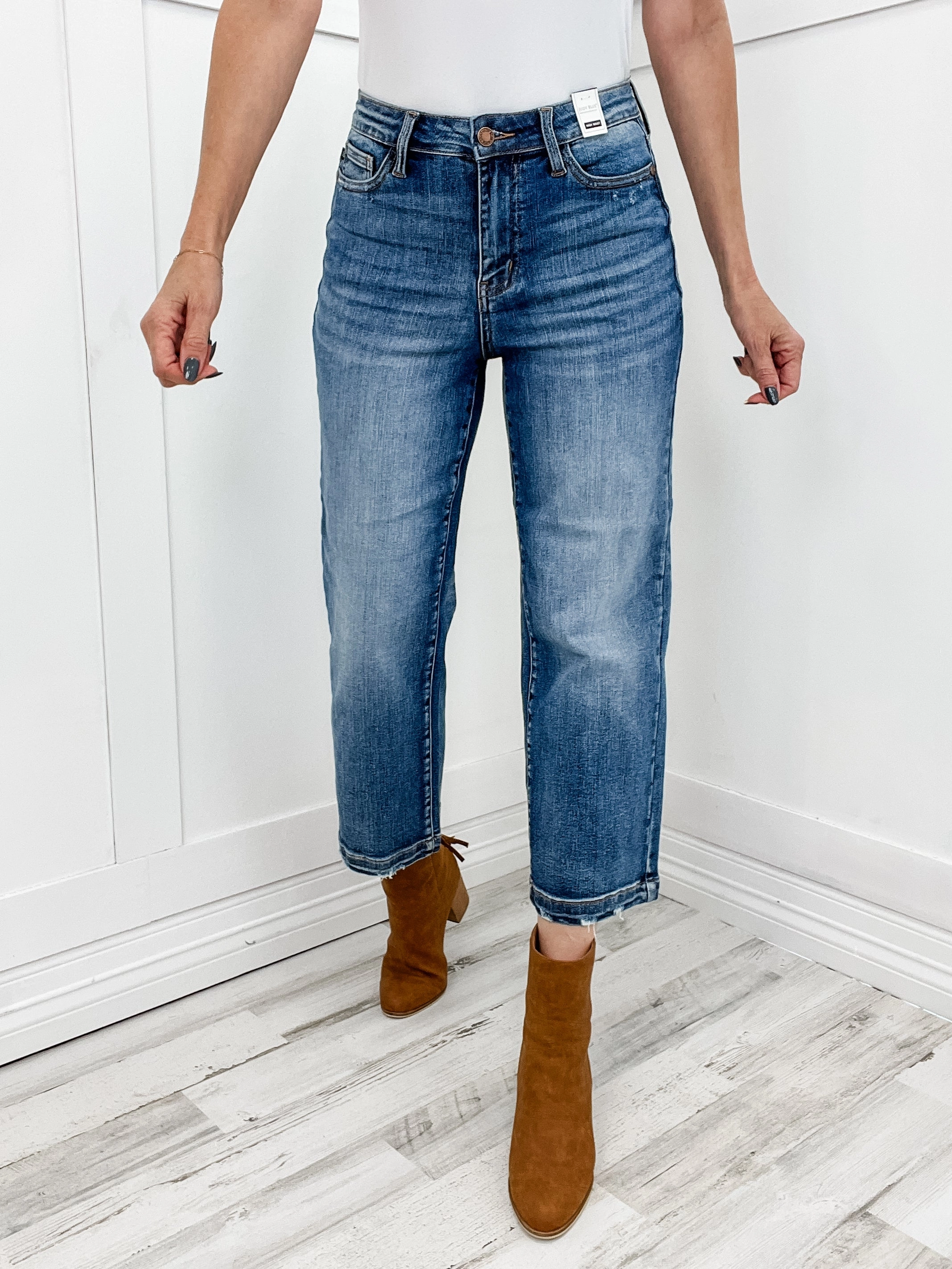 Comfy Design Style Judy Blue MAEVE High Waist Vintage Wash Cropped Wide Leg Denim Jean