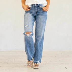 Professional Wear Premium Winter Warmth Judy Blue Rebel Muse 90??s Straight Destroy Straight Leg Regular & Plus Sizes