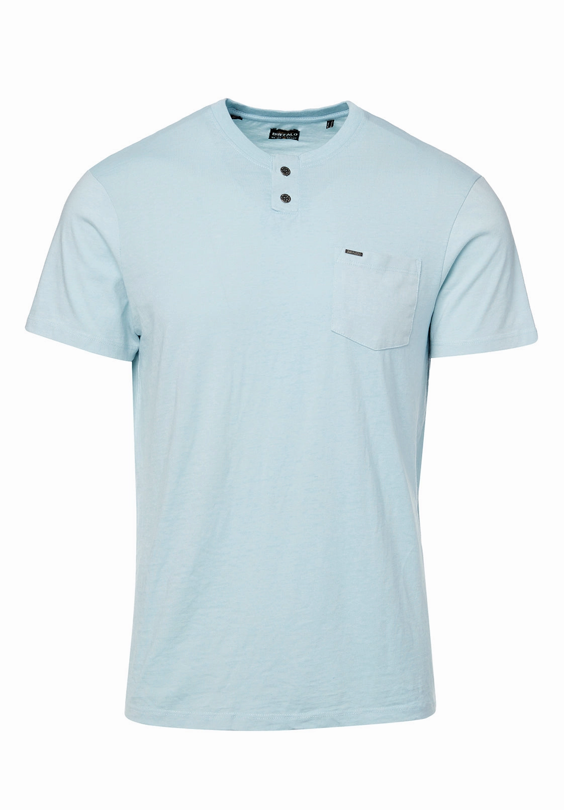 Soft Wool Kaddy Men??s Short-Sleeve Top in Sky Blue - BM23991