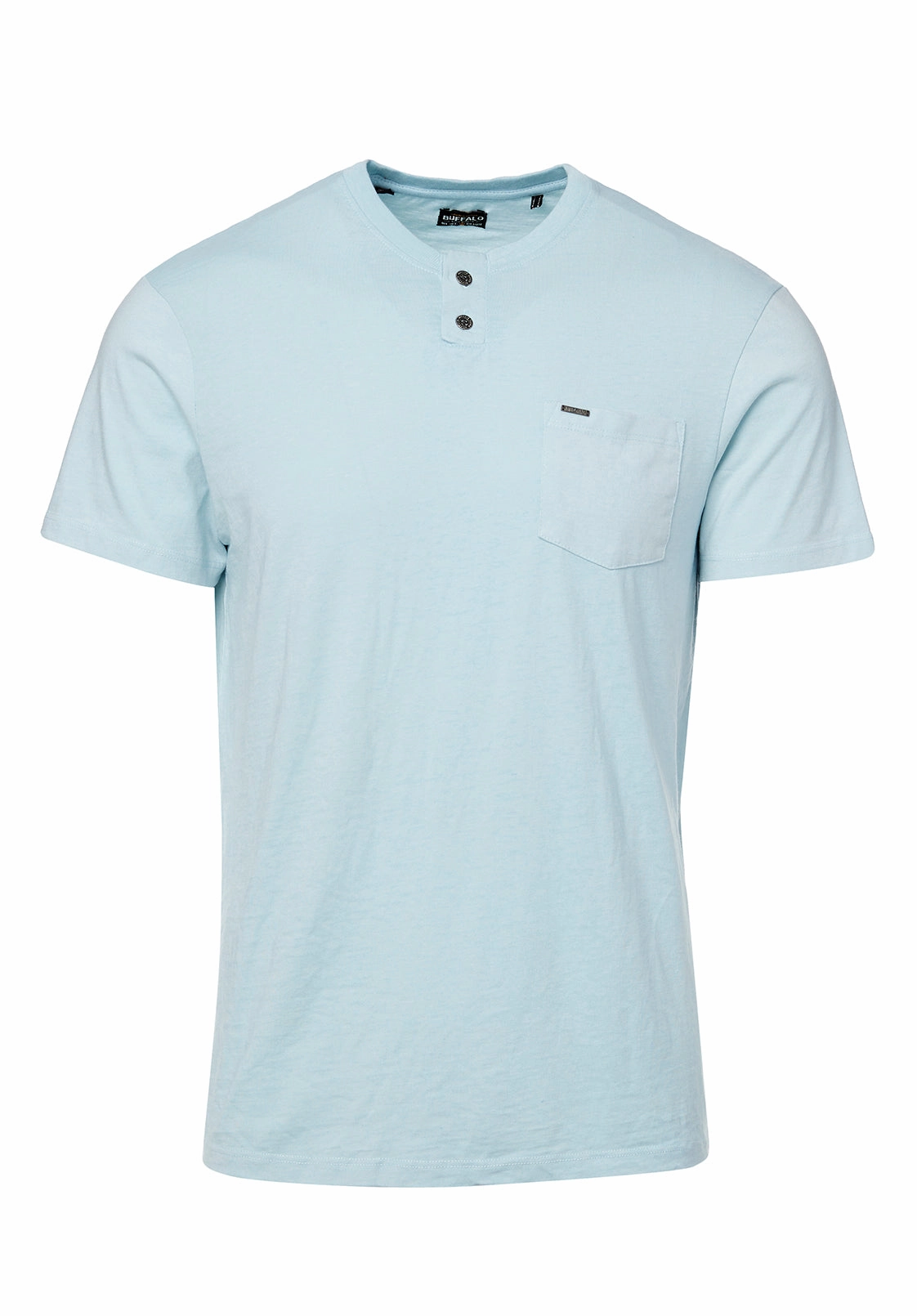 SoftTouchBrushedInterior BondedSeams Kaddy Men??s Short-Sleeve Top in Sky Blue - BM23991
