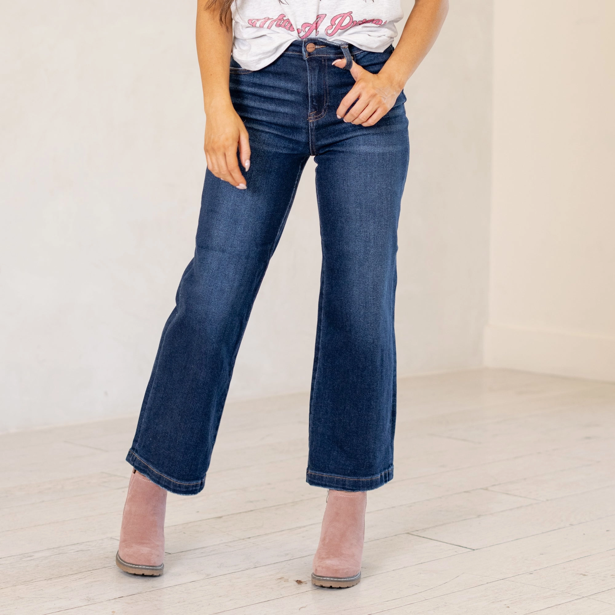 Kaden High Rise Slim Barrel Fit Regular & Plus Sizes Gym Ready Vibrant Bold