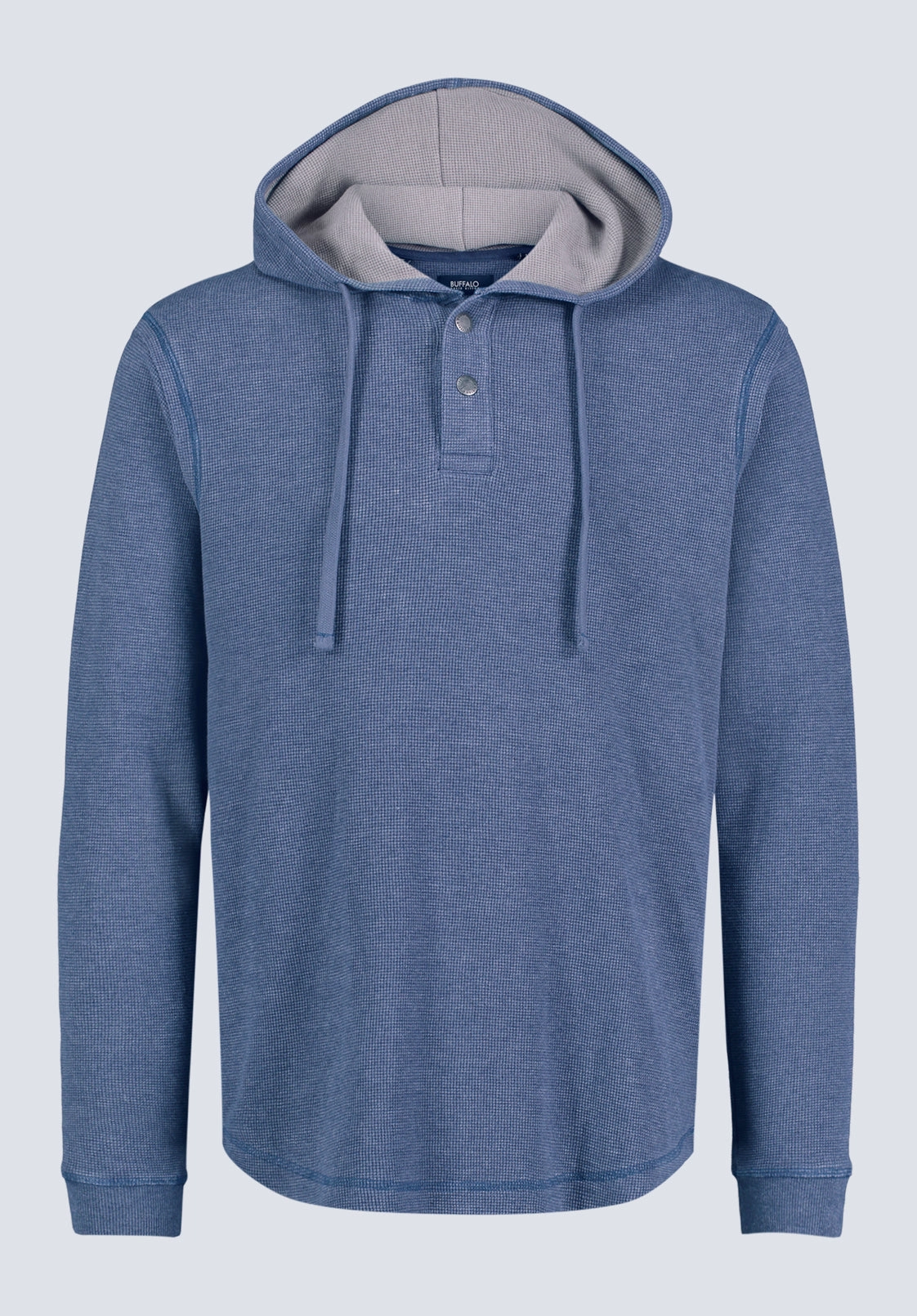 Moisture Management Fabric Kafom Men's Hooded Long-Sleeve Top, Midnight Blue - BM24433