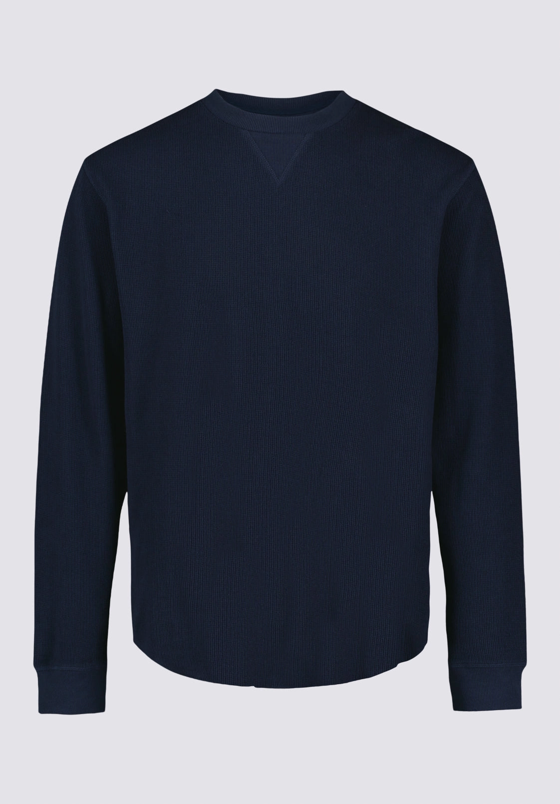 Kaleb Men's Long-Sleeve Crewneck Top, Midnight Blue - BM24624 FlexibleLayeredConstruction
