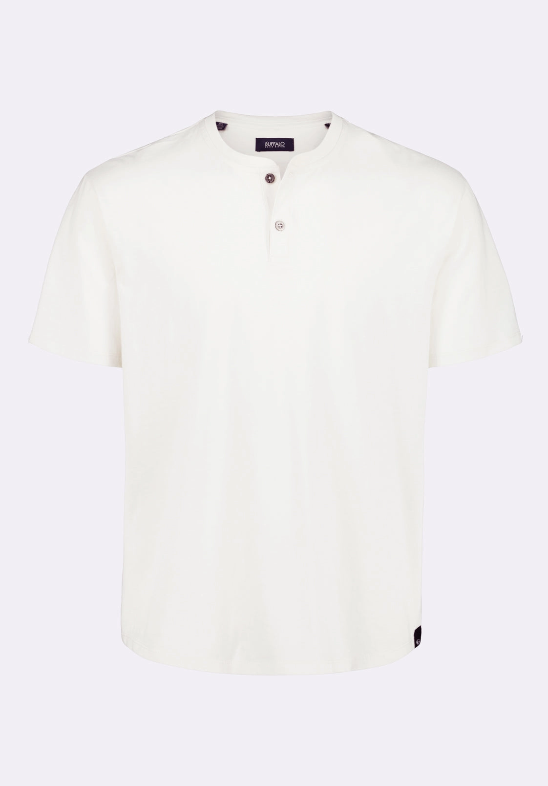 Kamel Men's Short-Sleeve Jersey Henley Top, Milk - BM24602 StretchKnit