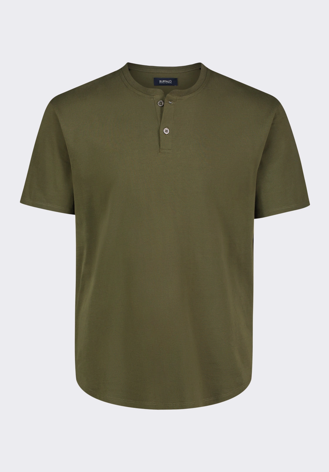 Kamel Men's Short Sleeve Single Jersey Henley Top, Fern - BM24602 Torsion Support Structure