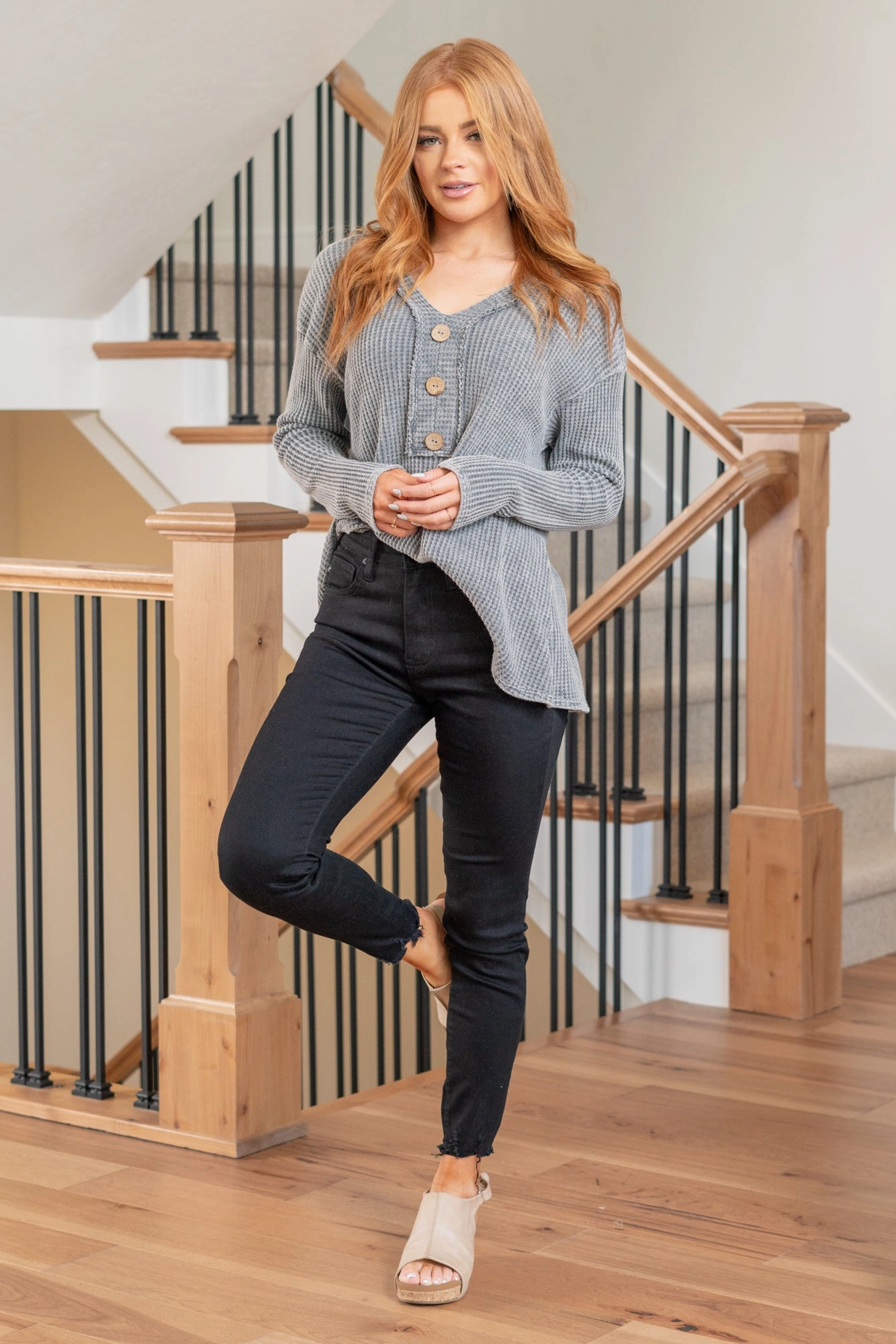 KanCan Ada-Lucy High Rise Distressed Hem Skinny Jeans Regular & Plus Sizes Work Friendly Tailored Cut