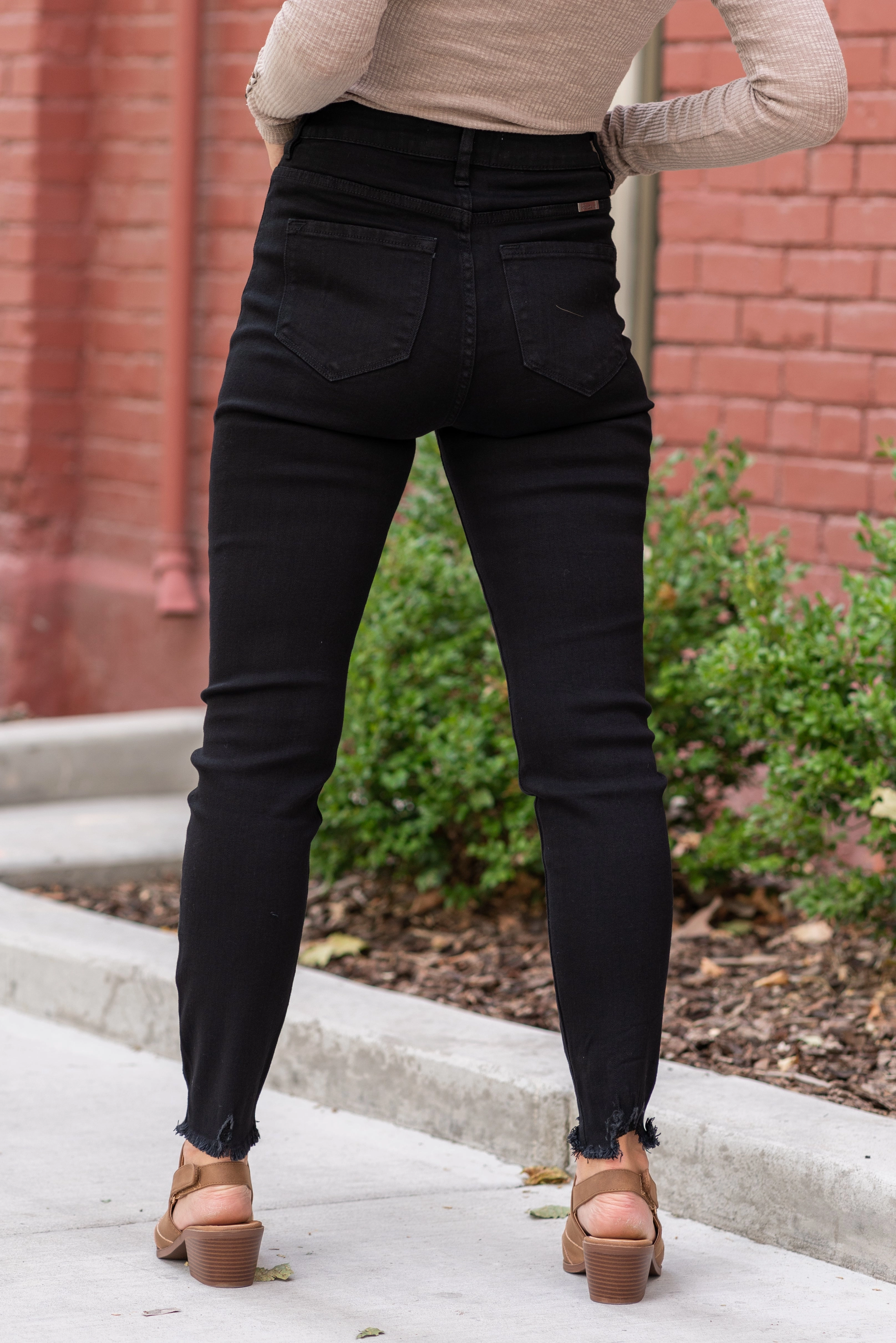 Textured Party Look Soft KanCan East Hartford High Rise Button Fly Black Skinny Jeans Regular & Plus Sizes