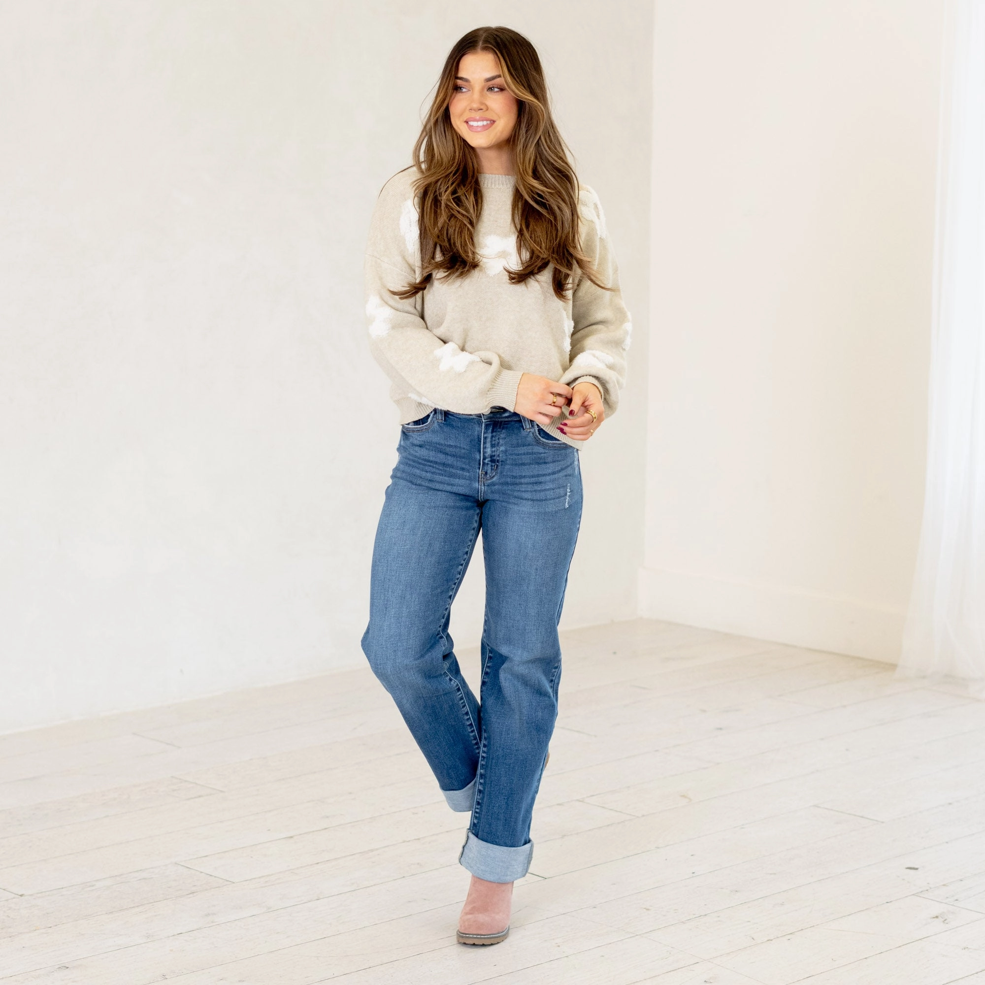 Stretch Recovery KanCan Ivanna High Rise Wide Leg Jeans Medium Blue Wash