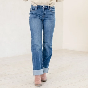 Affordable Outdoor Adventure Artist Vibe Tailored Fit KanCan Ivanna High Rise Wide Leg Jeans Medium Blue Wash