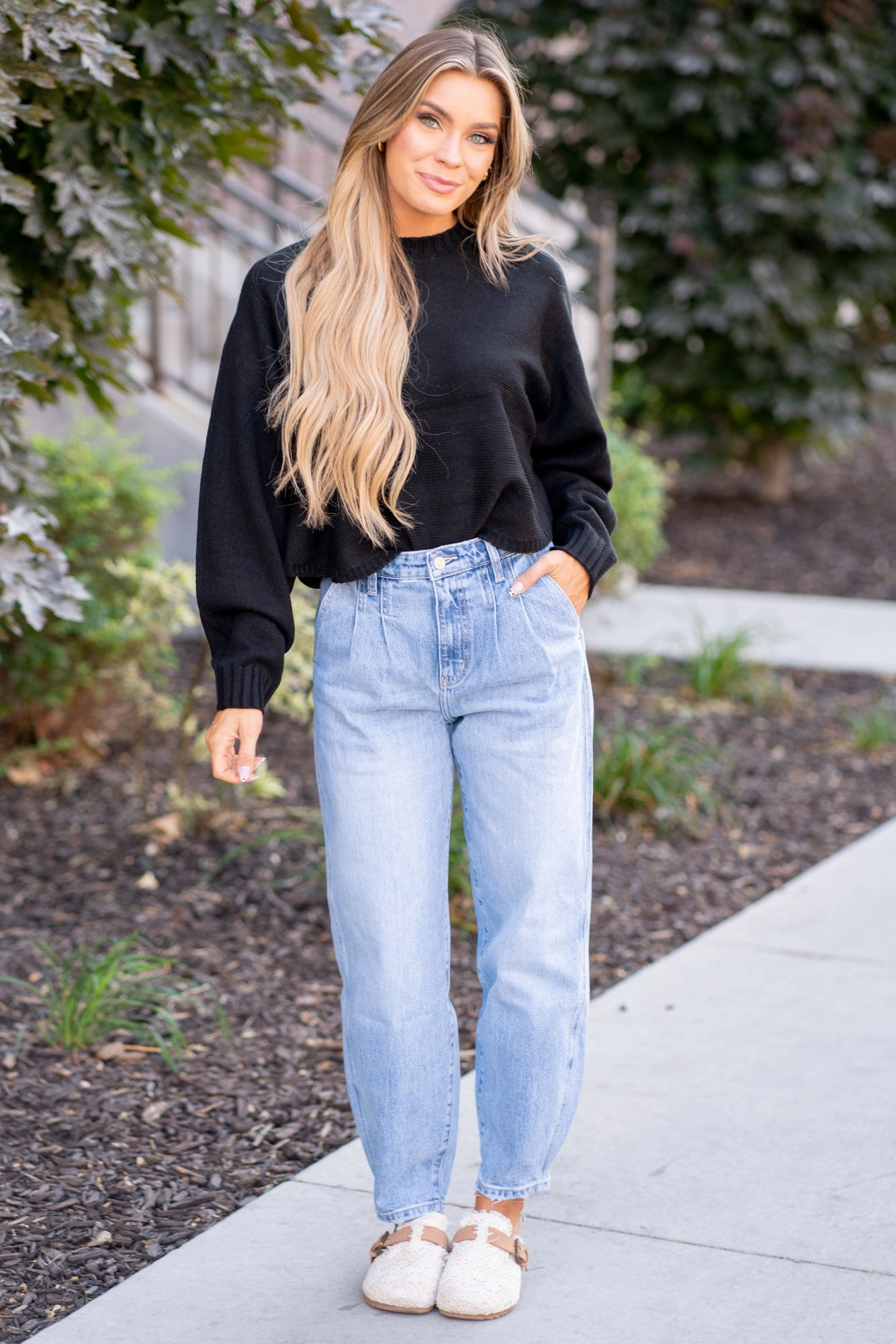 KanCan Rea Ultra High Rise Wide Tapered Fit Jeans Light Blue Wash Non Stretch Denim Year Rounder