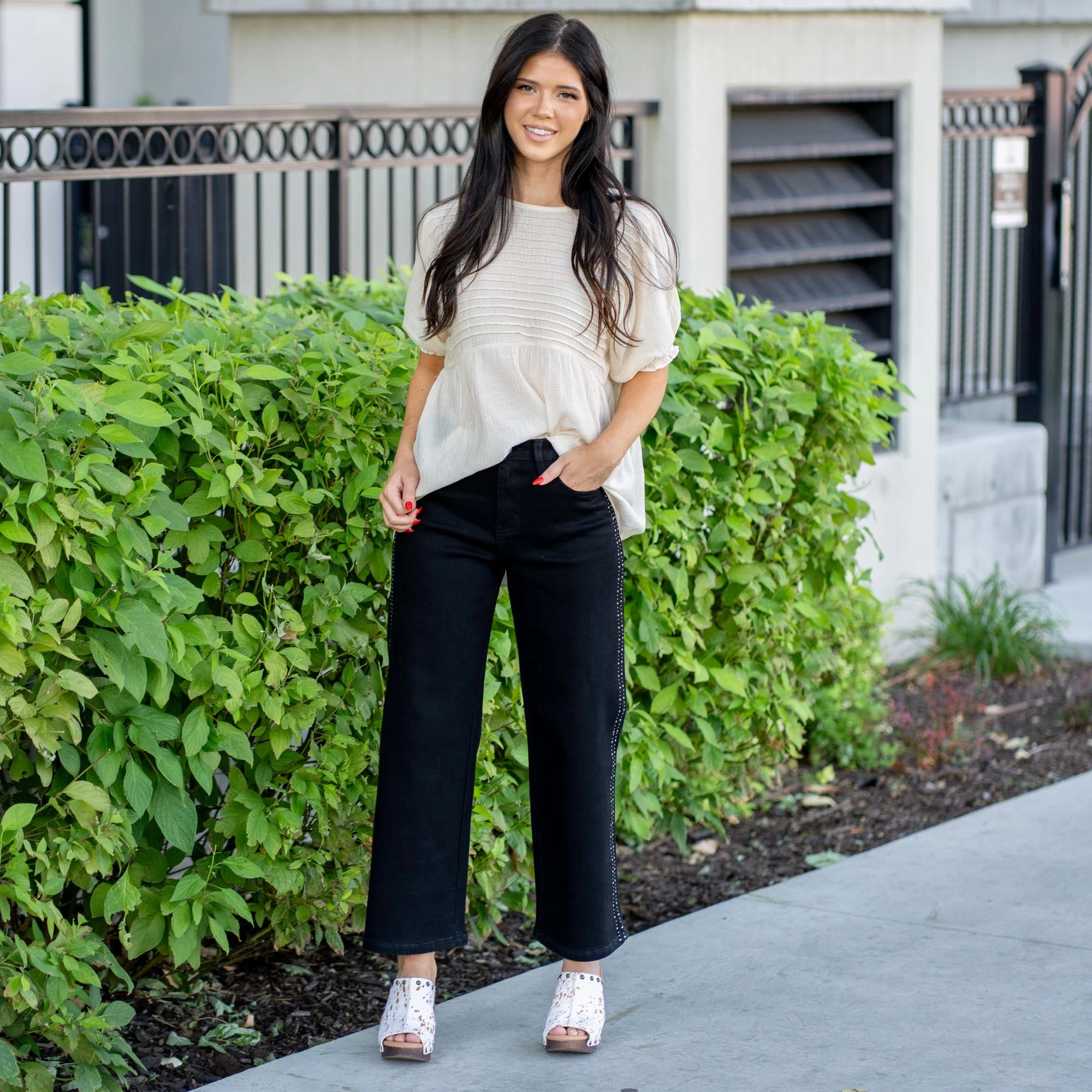 Daily Go Smart Fit KanCan Sterling High Rise Crop Wide Leg Jeans Black