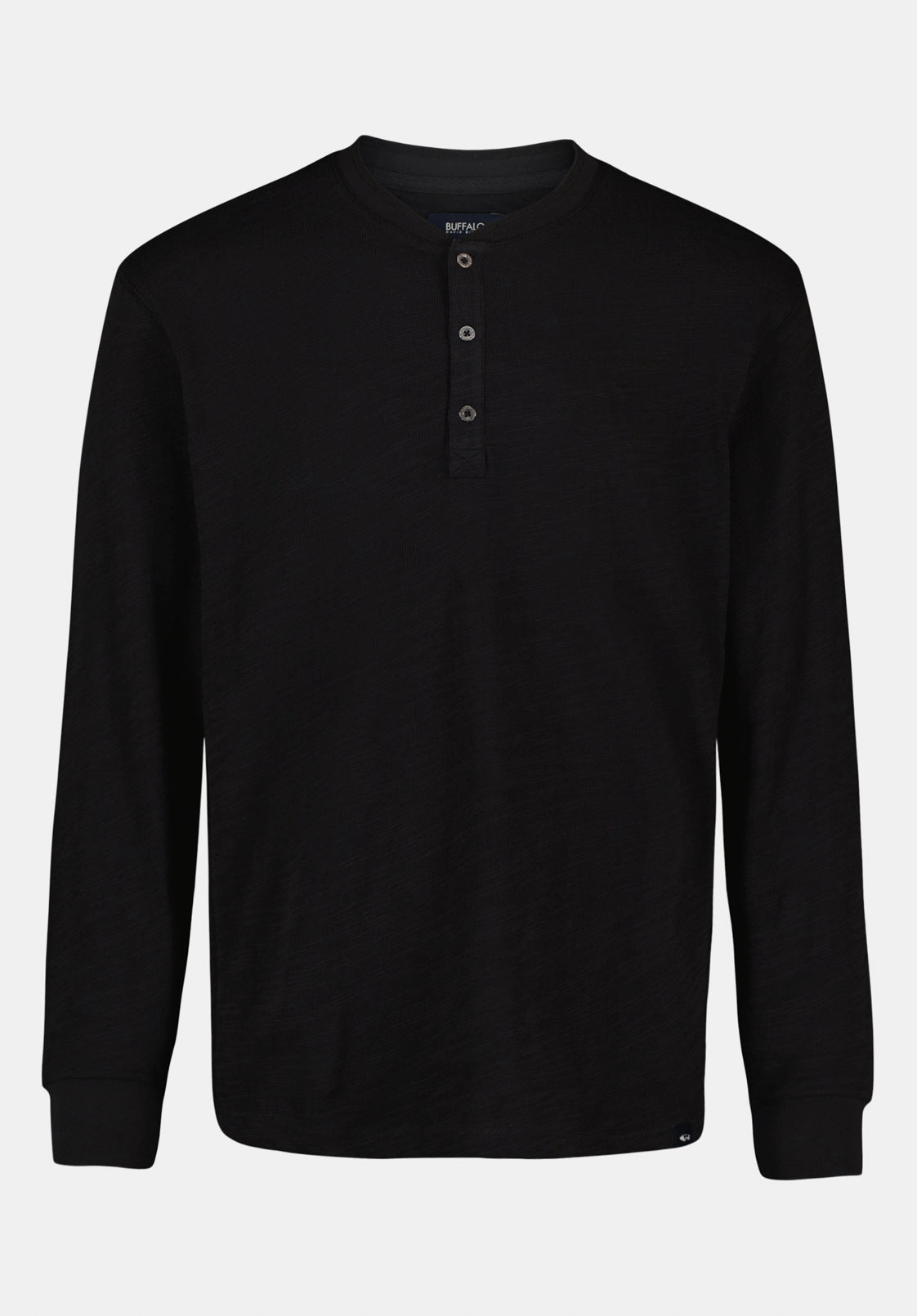 Kandid Men's Long-Sleeve Relaxed Henley Top, Black - BM24660 NonScratchSurface Versatile Design