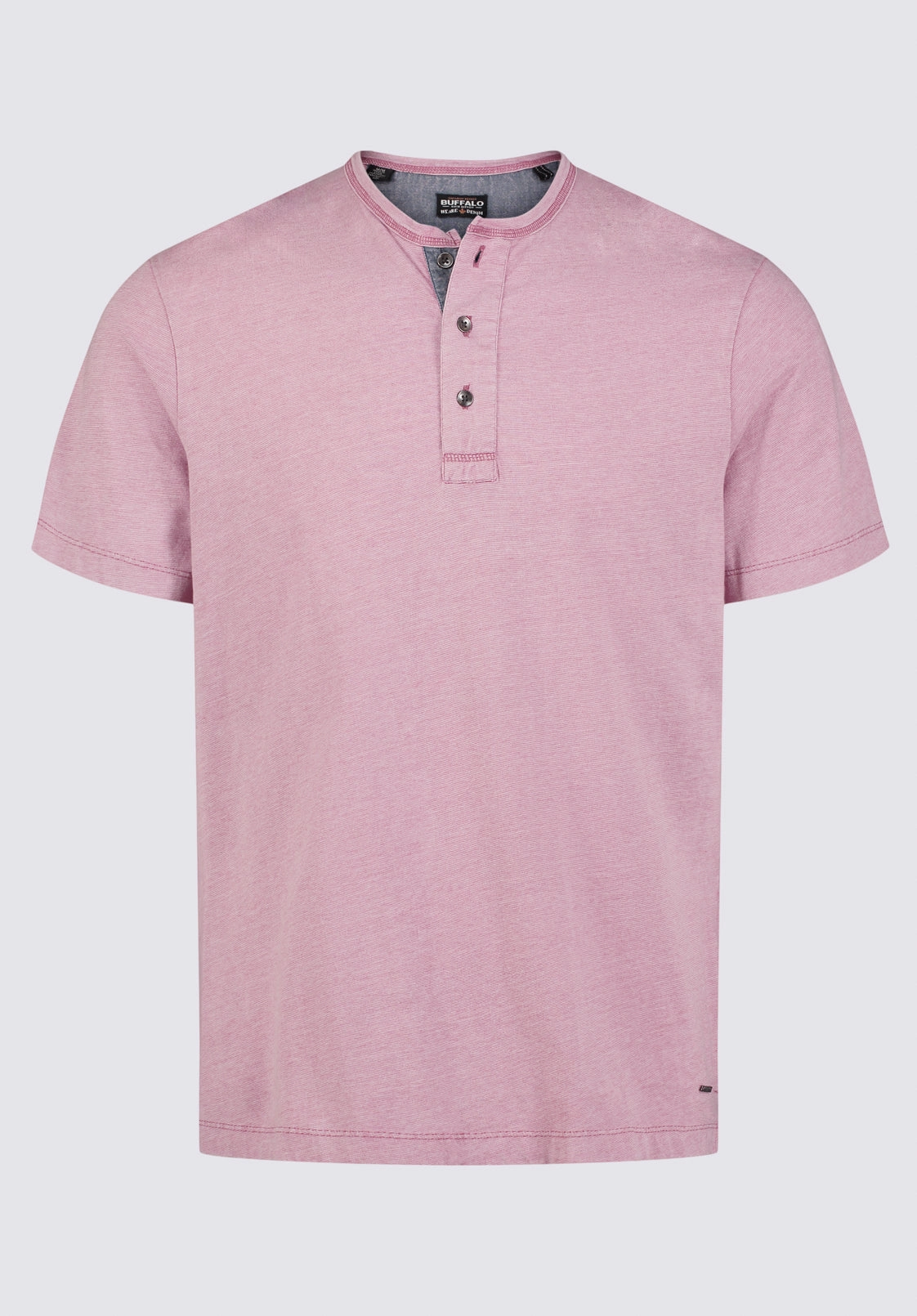 RawHemDetail Kandy Men's Short Sleeve Henley, Light Pink - BM24387