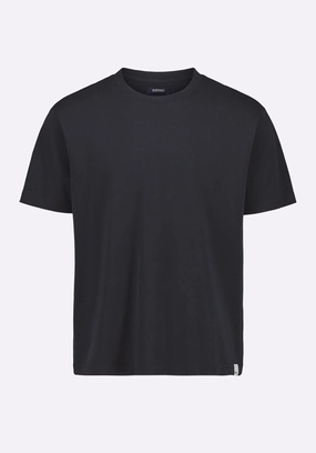 Pocket Reinforcement Double Layered Hem Kanto Men's Short-Sleeve Crew Neck Jersey T-Shirt, Black - BM24603