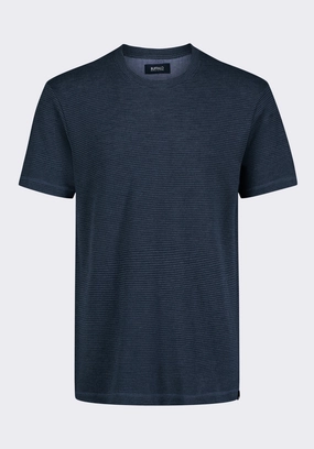 Karlton Men's Waffle-Knit Short-Sleeve Crewneck T-Shirt, Whale - BM24538 Layered Collar Design QuickDry Textile