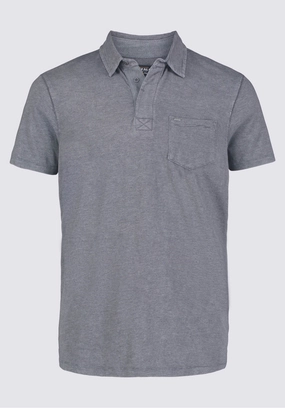 UV Protection Enhanced Kasper Men's Short-Sleeve Polo in Charcoal Grey - BM24233