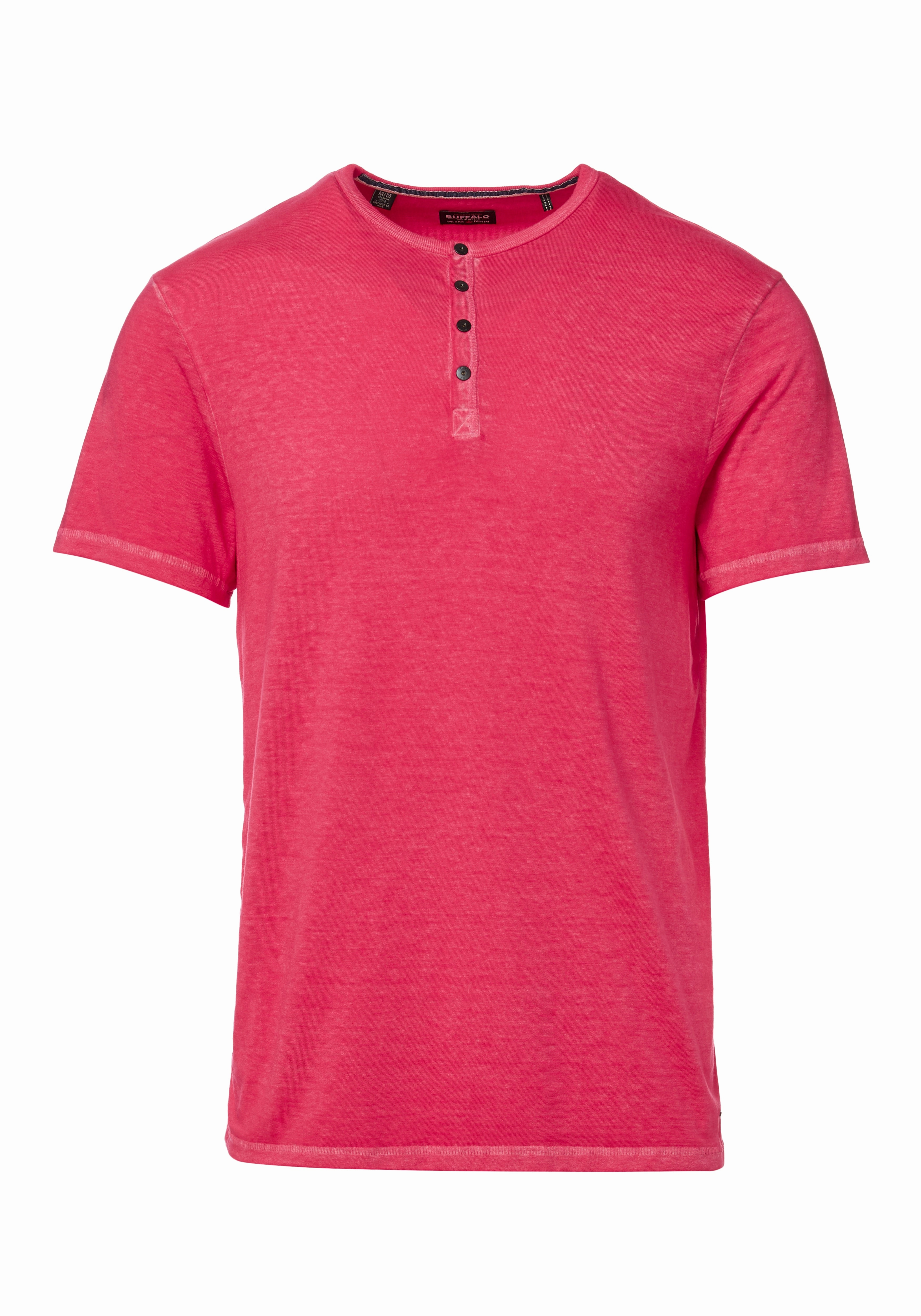 Kasum Men's Buttoned Henley T-Shirt in Fushia - BM23835 SoftBrushed