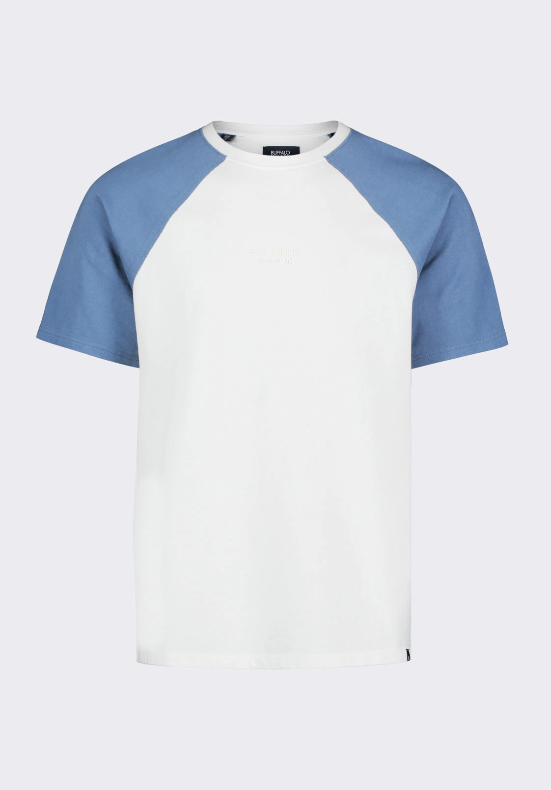 Stretch Technology Killabee Men's Raglan French Terry Crewneck T-Shirt with Contrast Sleeves, White - BM24532