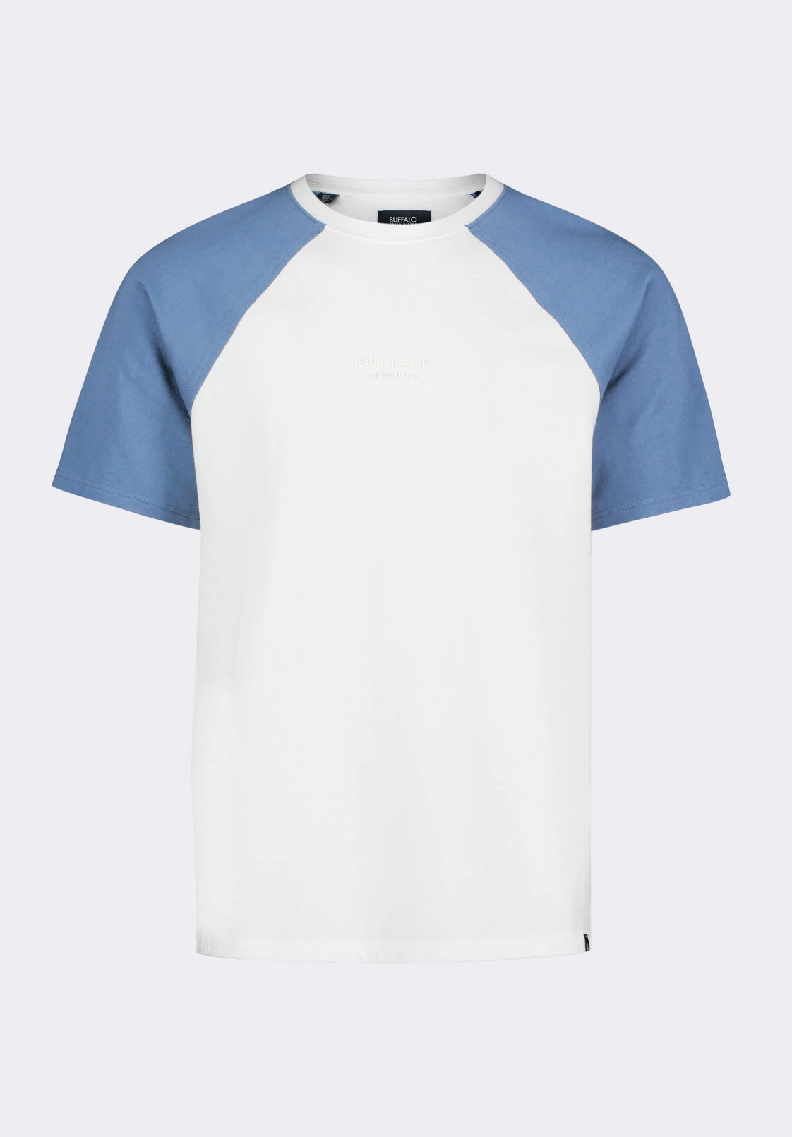 Killabee Men's Raglan French Terry Crewneck T-Shirt with Contrast Sleeves, White - BM24532 Moisture Control Lining