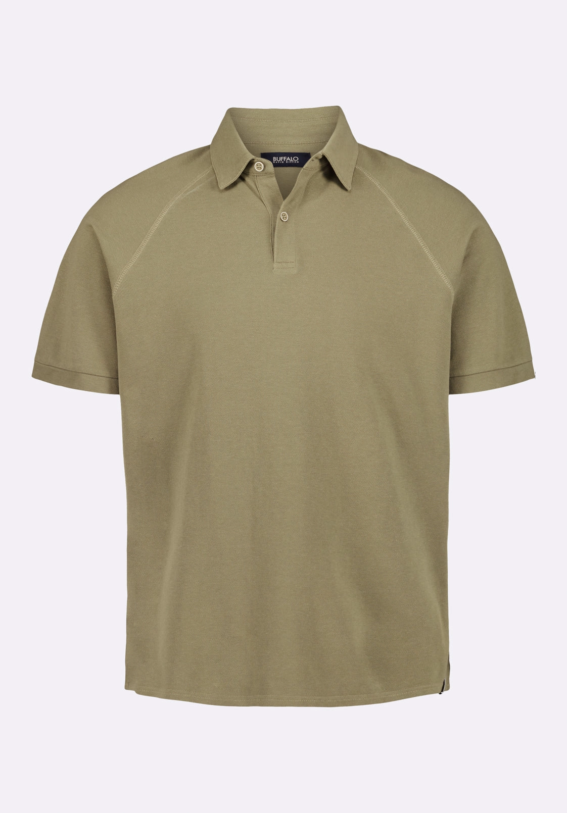 Ribbed Hem Finish Kindell Men's Short-Sleeve Pique Polo, Army Green - BM24608