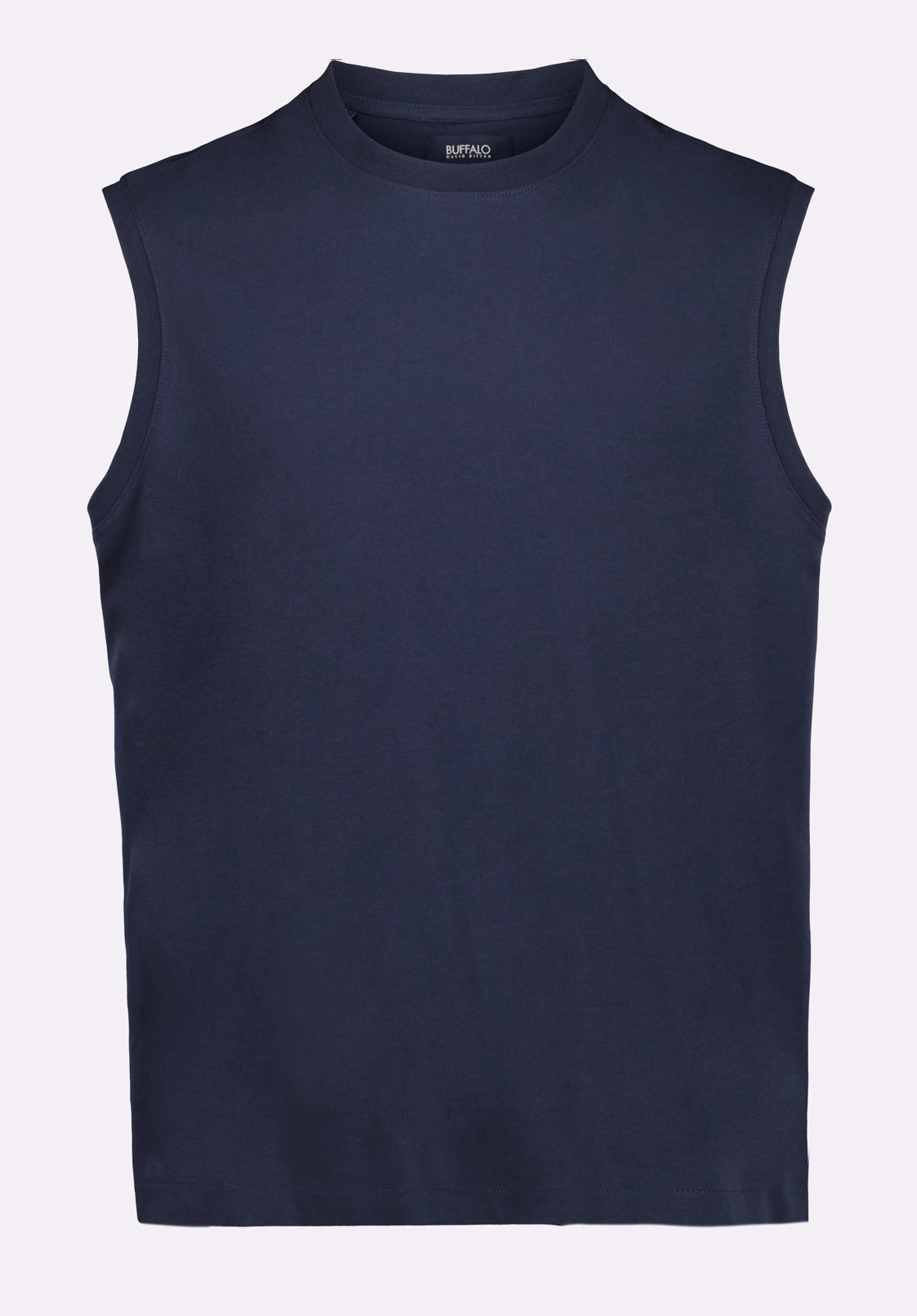 Tencel Lyocell Fiber DurableWeave Kingster Men's Sleeveless Crew Neck Relaxed Fit Jersey Tank Top, Midnight Blue - BM24601