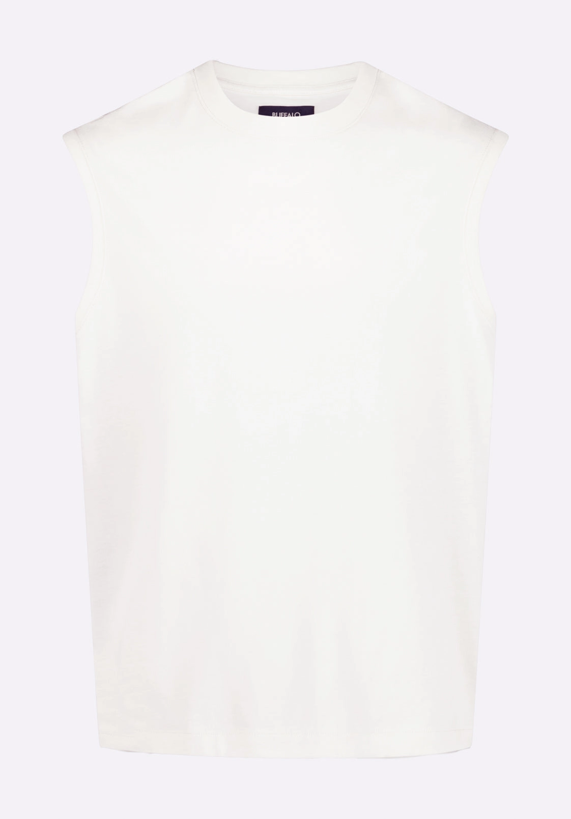 Kingster Men's Sleeveless Crew Neck Relaxed Fit Jersey Tank Top, Milk - BM24601 OdorResistantTreatment