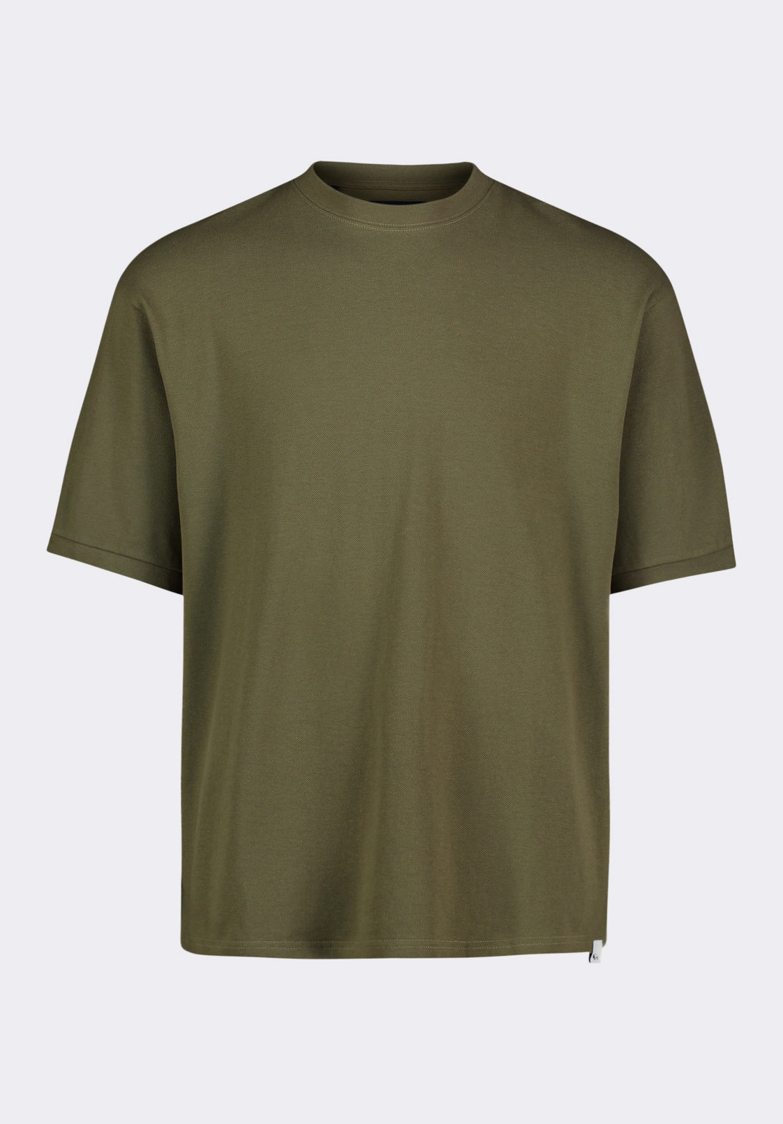 Kinsley Men's Piqu?? Crew Neck Relaxed T-Shirt, Army Green - BM24609 FadeResistant Coating