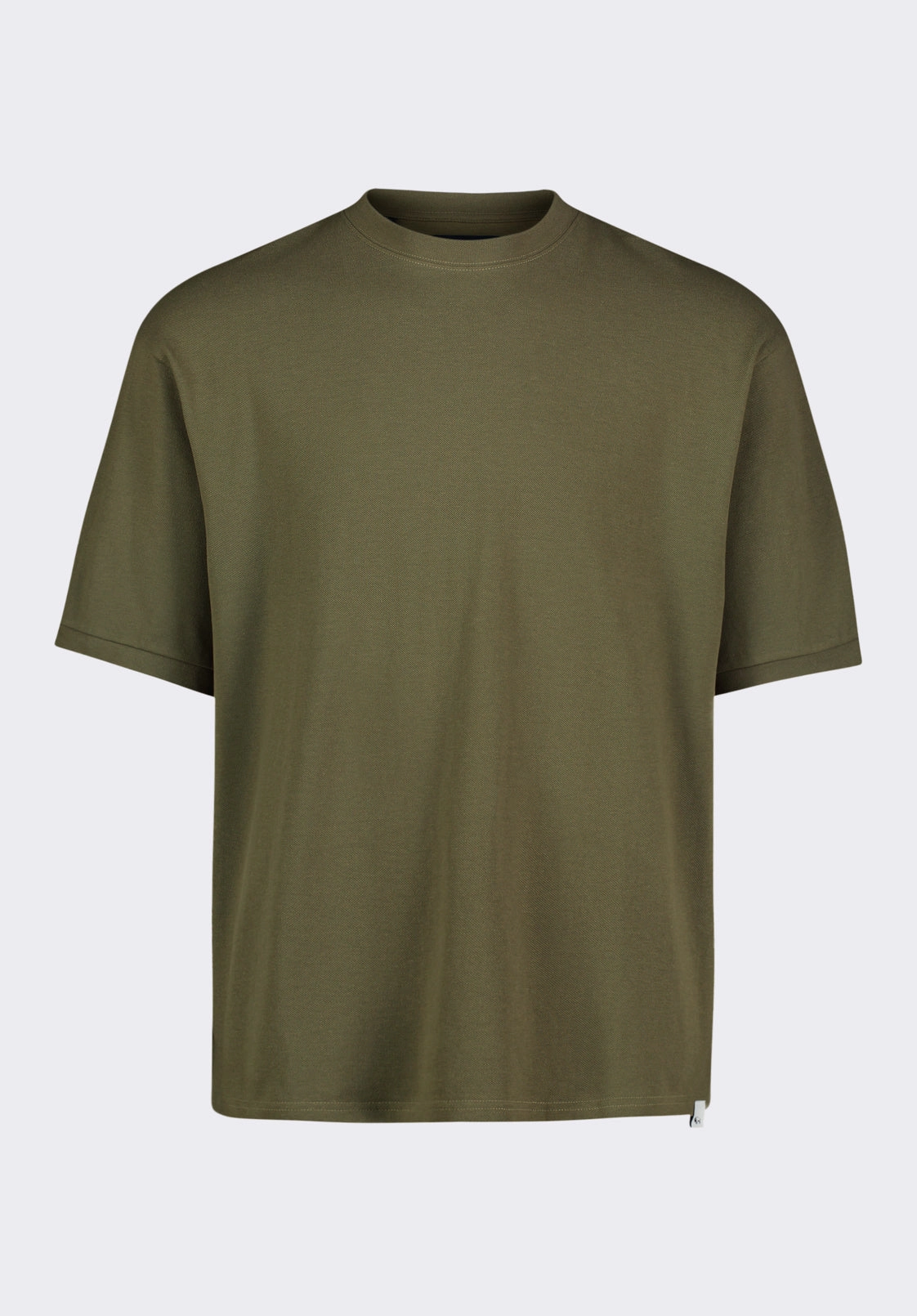 Compact TravelFriendly Design Garment Washed Finish Kinsley Men's Piqu?? Crew Neck Relaxed T-Shirt, Army Green - BM24609