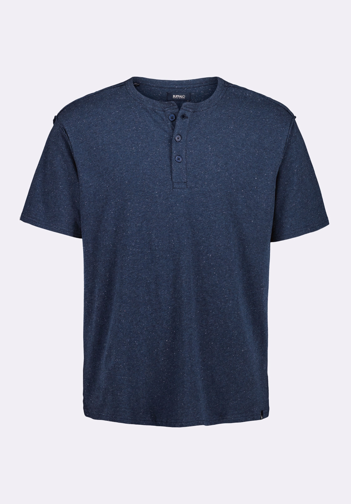 Lightweight Material Quick Release Fasteners Kitfom Men's Short-Sleeve Speckle Jersey Henley T-Shirt, Whale - BM24548