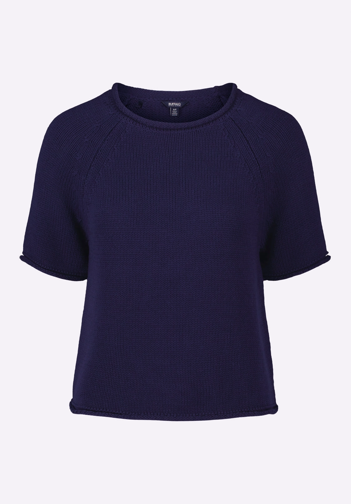 Minimalist Style Devora Women??s Light Knit Short-Sleeve Sweater, Navy - SW0115P
