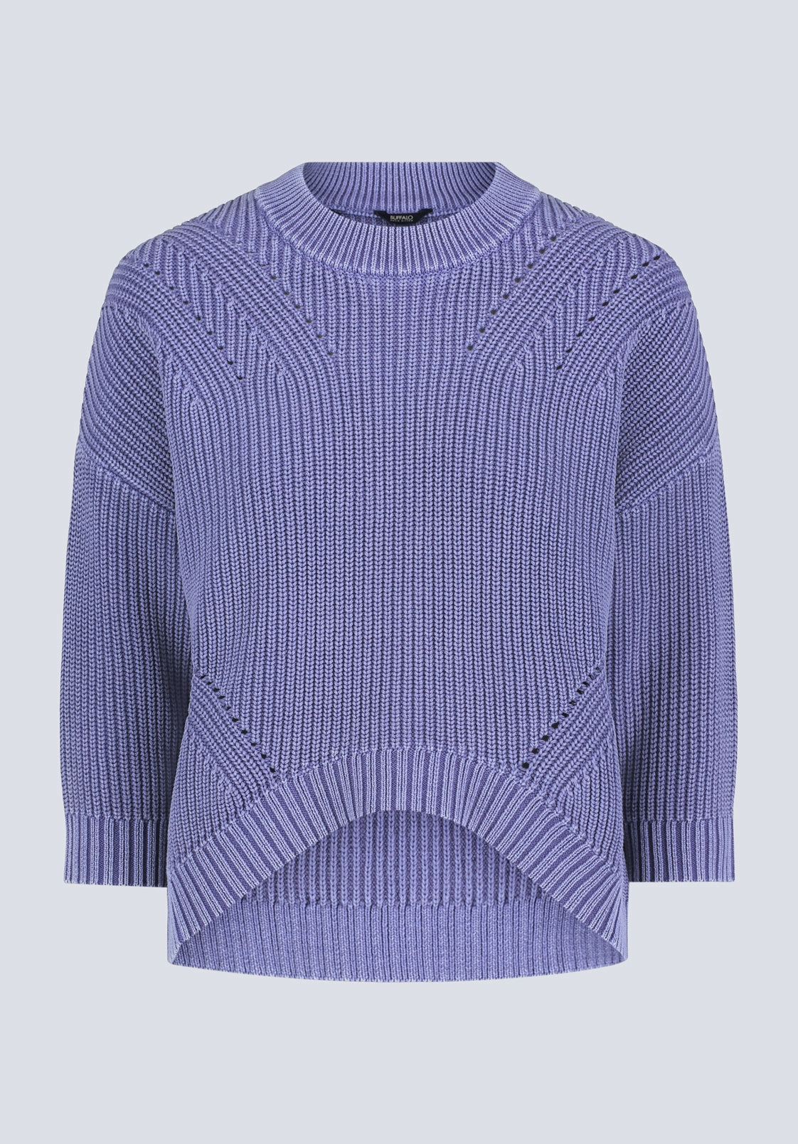 Kassanda Women's 3/4 Sleeve Knit Sweater, Blue - SW0100H Light Layers Thermal Lining