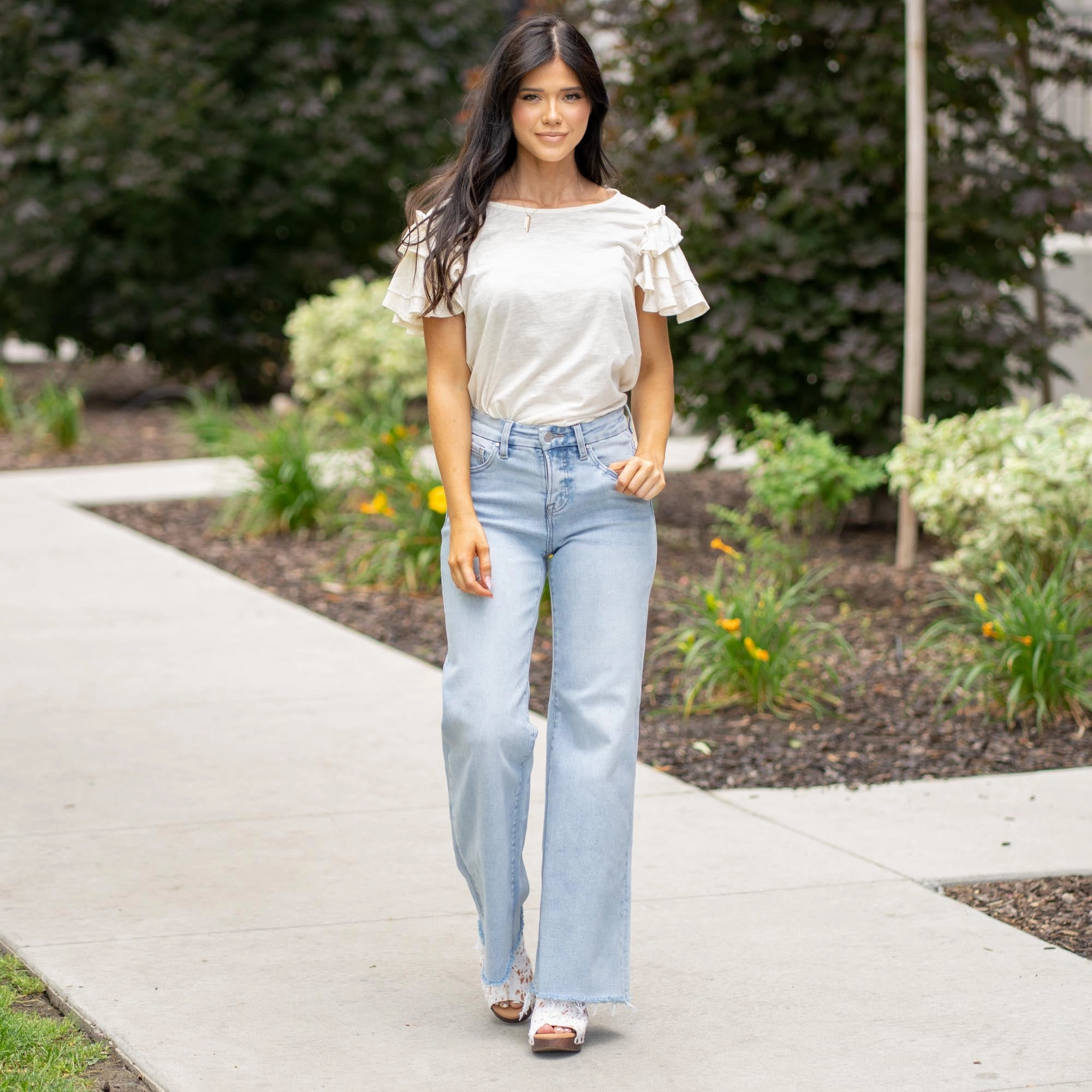 Seabreeze Tummy Control Wide Jeans Regular & Plus Sizes Minimalist Eco Friendly