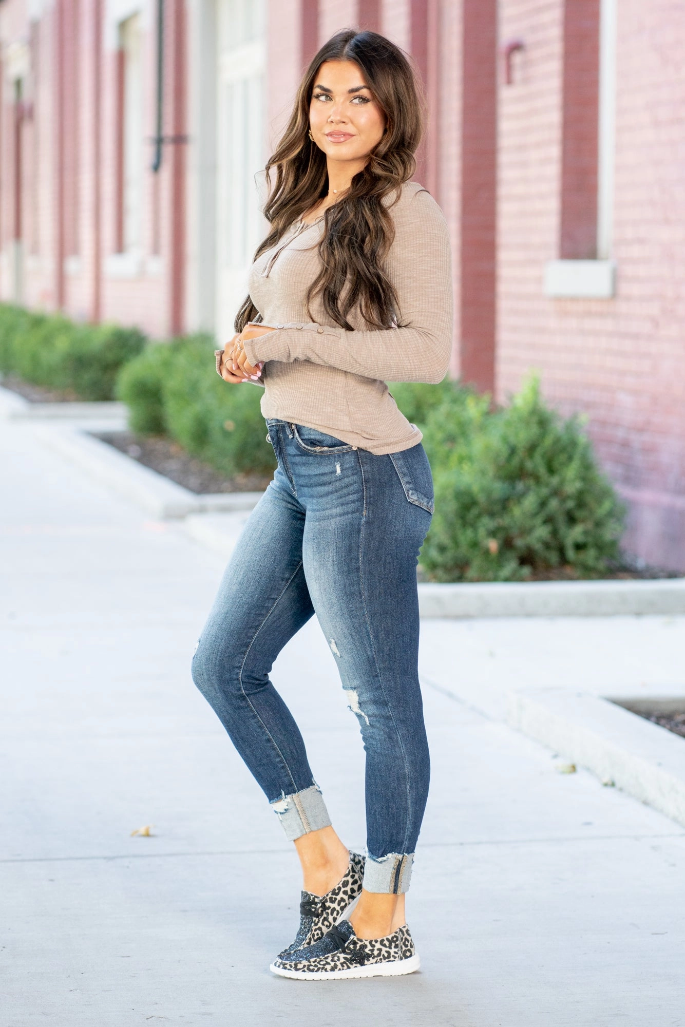 Albany High Rise Cuffed Hem Ankle Skinny City Walk Casual Friday Daily Choice