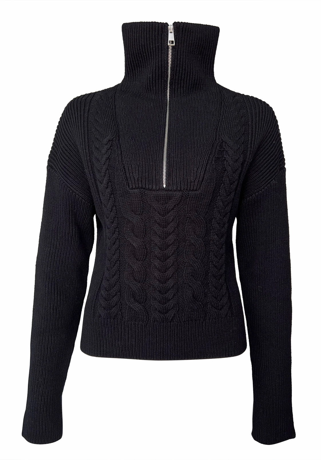 Quick Fit Performance Tactile Grid Knit Sorella Women's Long Sleeve Sweater in Black - SW0032F