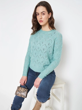 Madame Sea Green Sweater Comfy And Warm