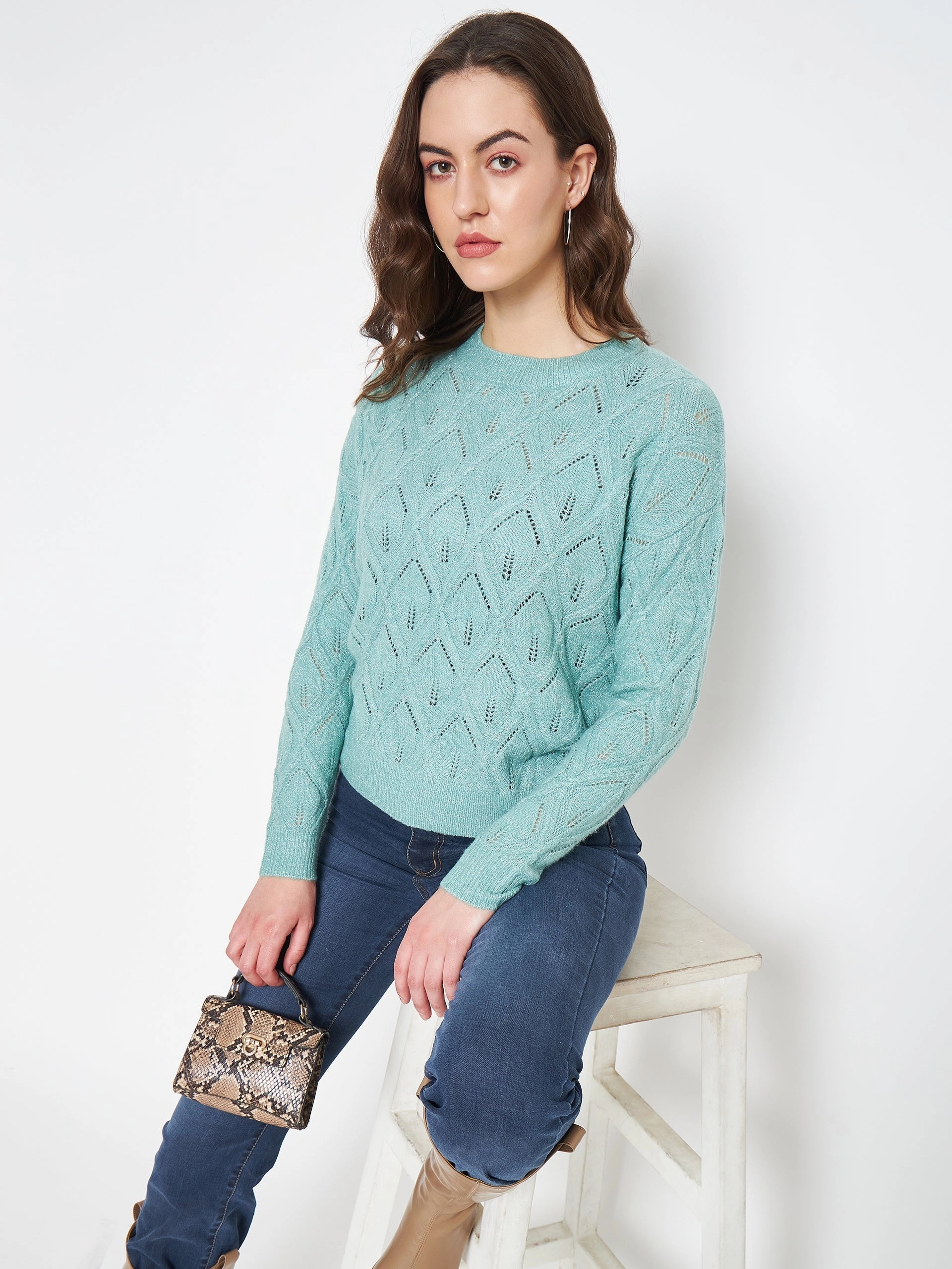 Madame Sea Green Sweater Comfy And Warm
