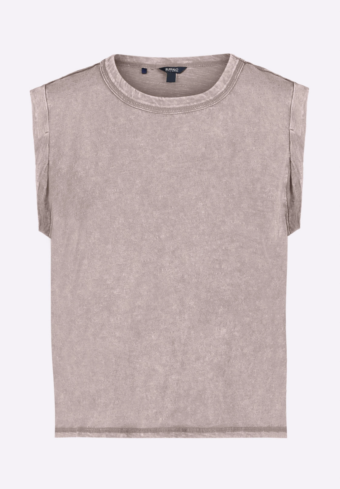 QuickDryTech HighCollar Design Elayne Women??s Sleeveless Top, Driftwood Brown - KT0230P