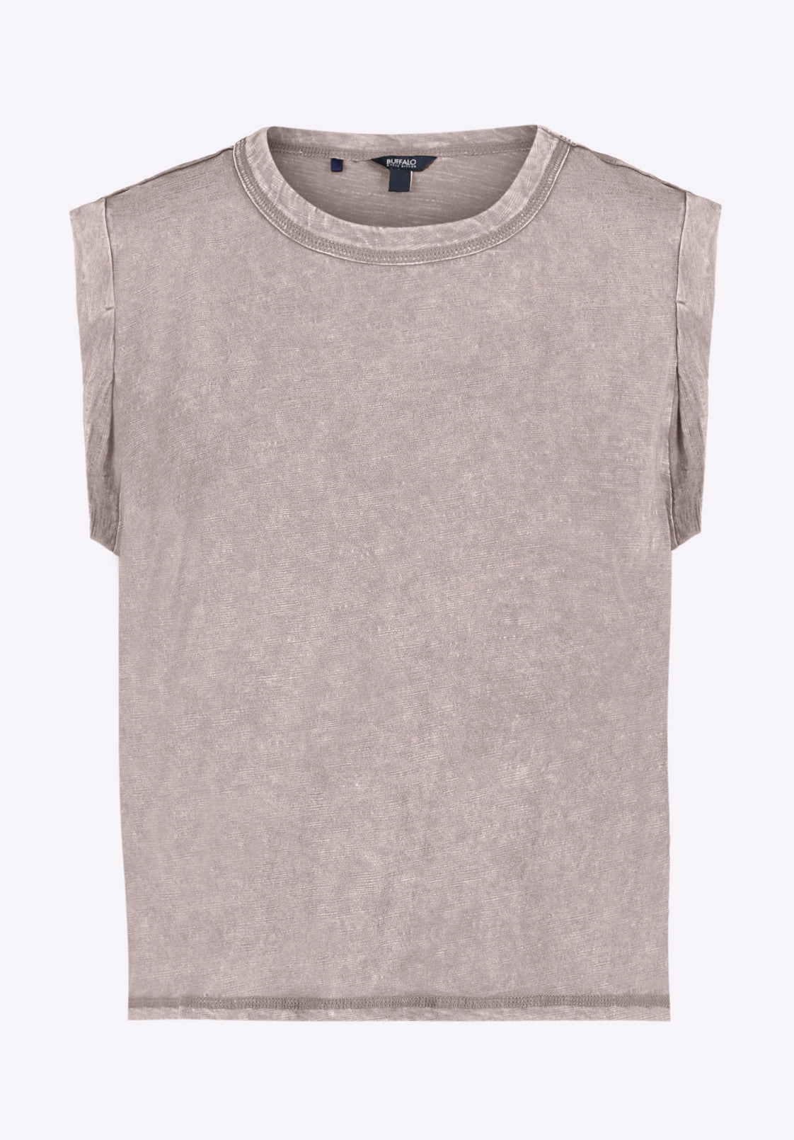 Bonded Seam Tape ButterySoftTextile Elayne Women??s Sleeveless Top, Driftwood Brown - KT0230P