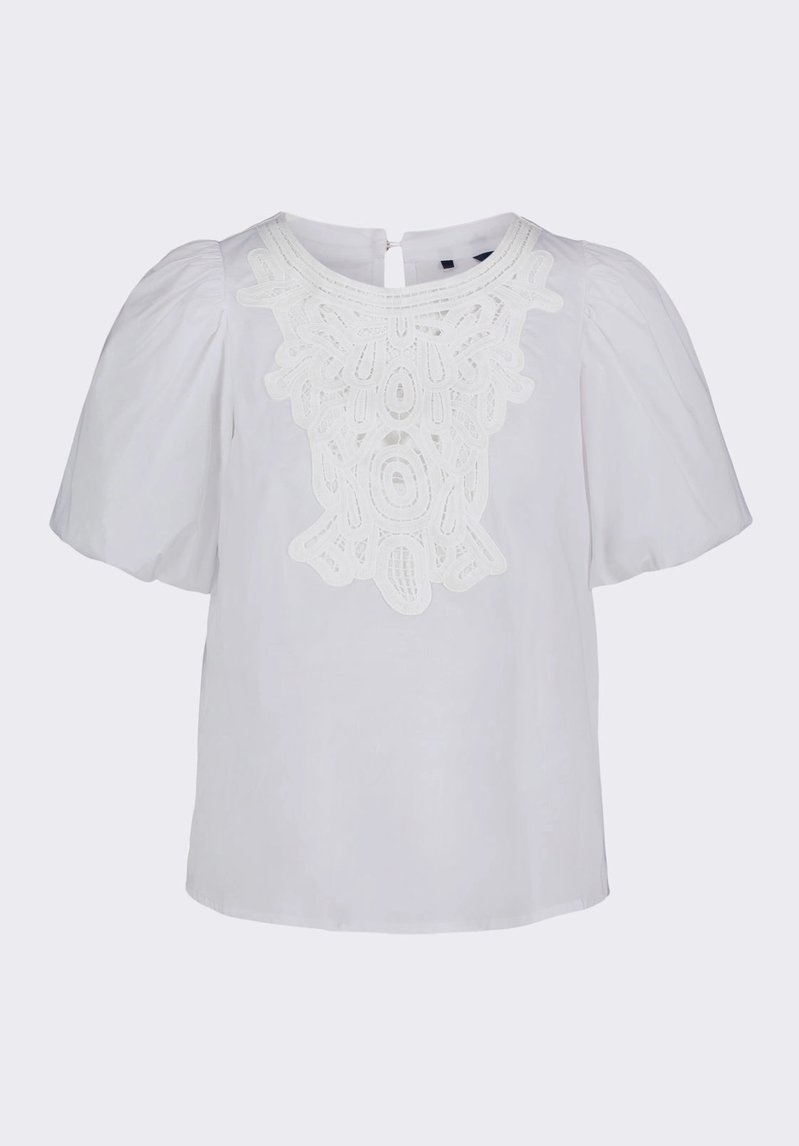 Long Sleeve Street Chic Leonella Women's Puff Sleeve Embroidered Blouse, White - WT0204P