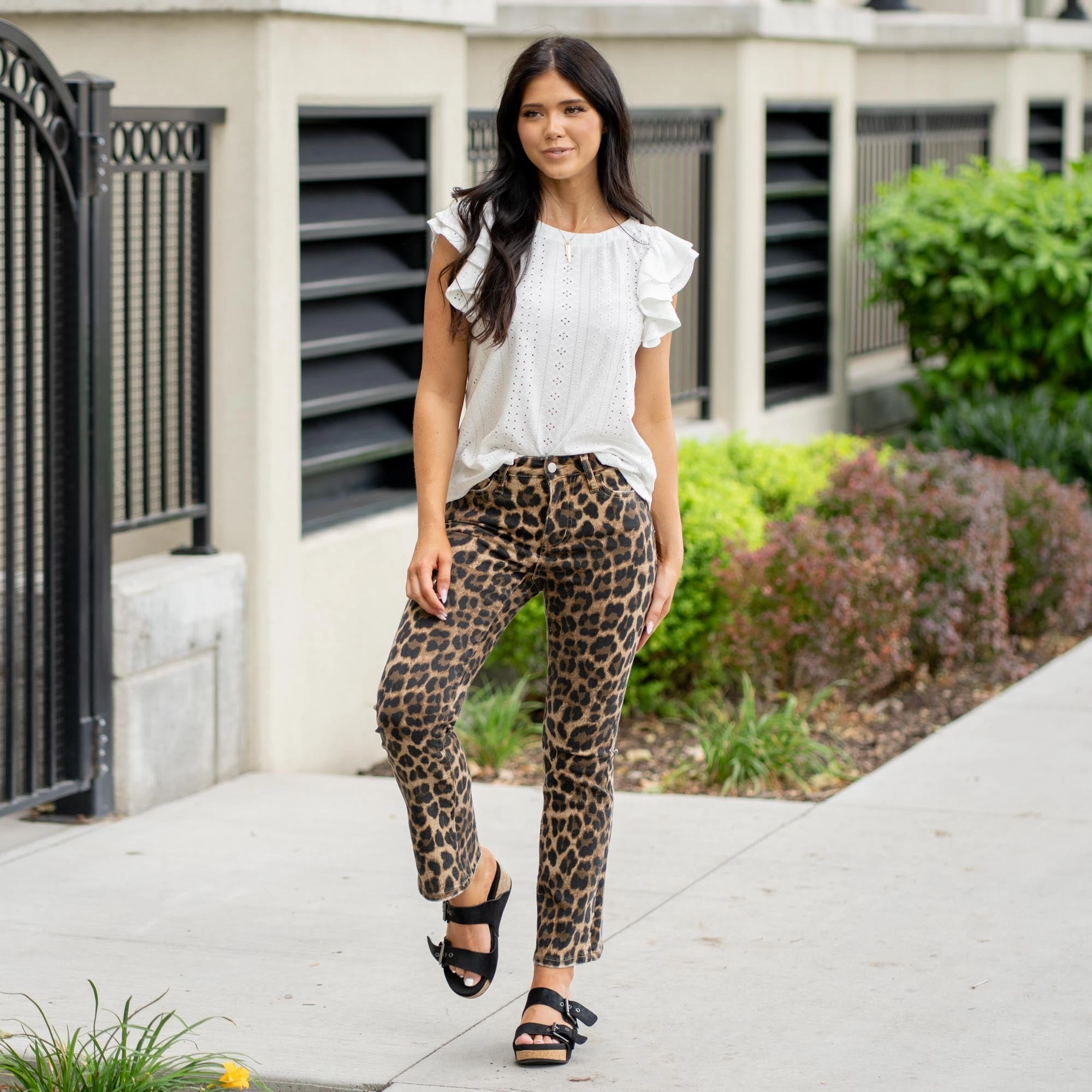 Cool Classic Leopard High Rise Leopard Print Kick Flare Jeans