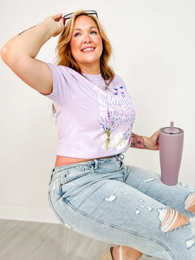 TonalStitching Let It Grow Lavender Graphic Tee