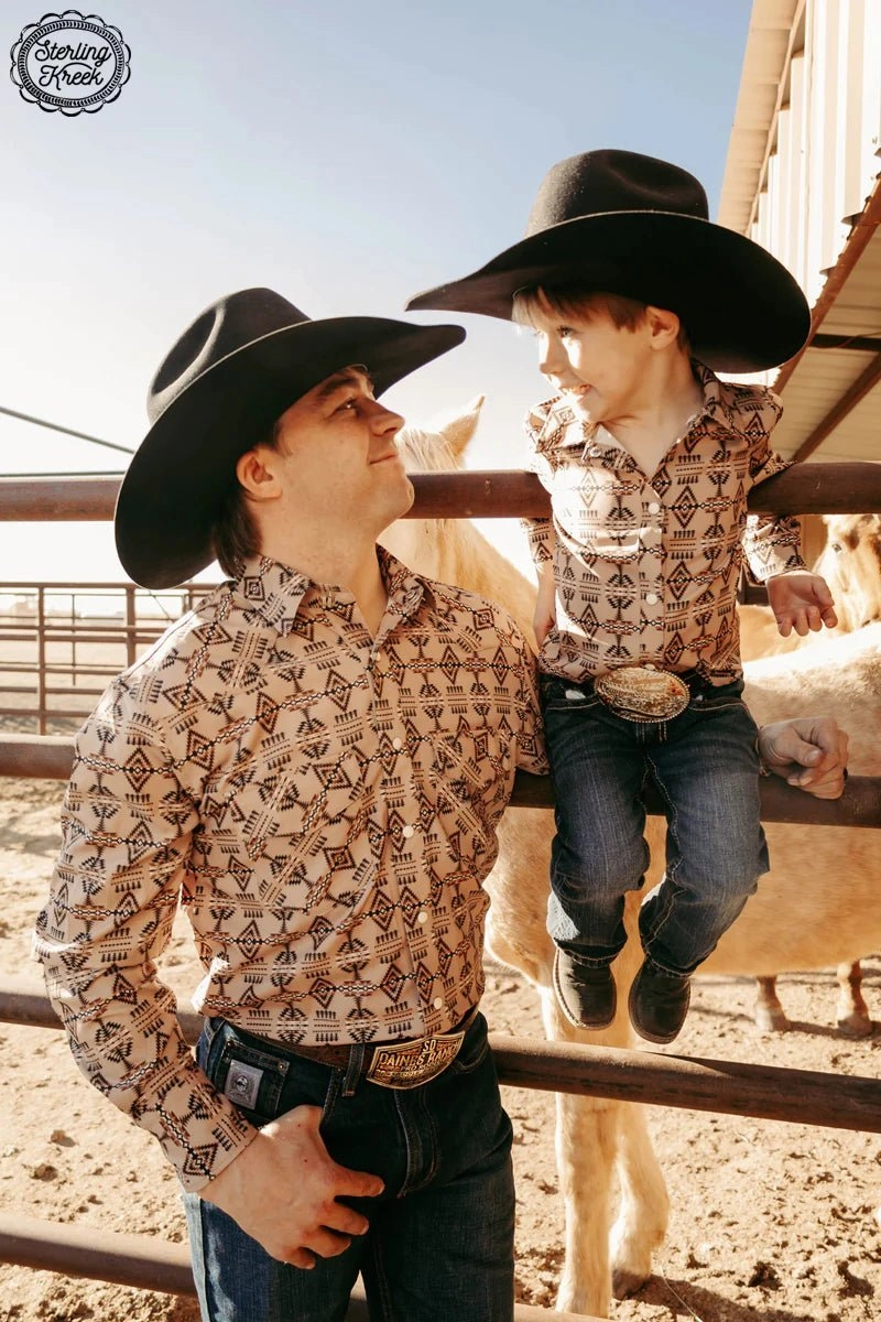 Mens Sitting Bull Button Up AthleisureCompatible ContrastStitching