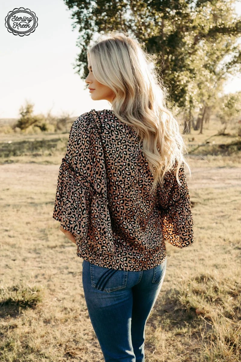 Into The Night Leopard Top Ribbed Hemline